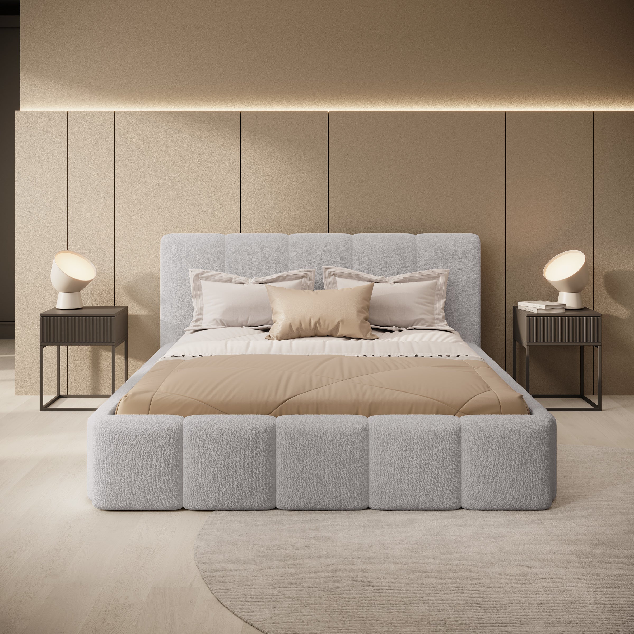 Excalibur - Tweepersoonsbed - Grijs teddystof - 160x200 cm - Image 2