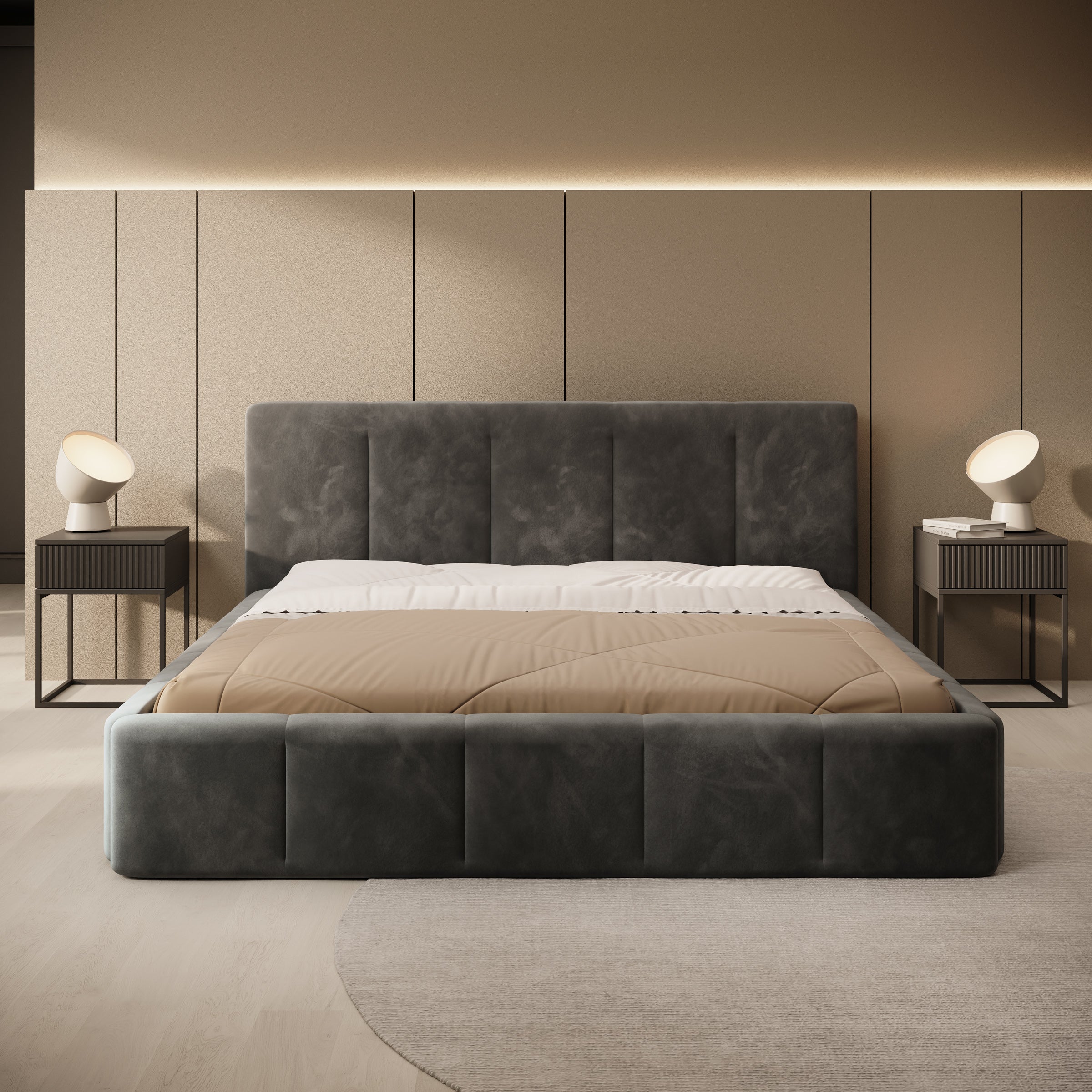 Excalibur - Tweepersoonsbed - Zwart velvet - 180x200 cm - Image 2
