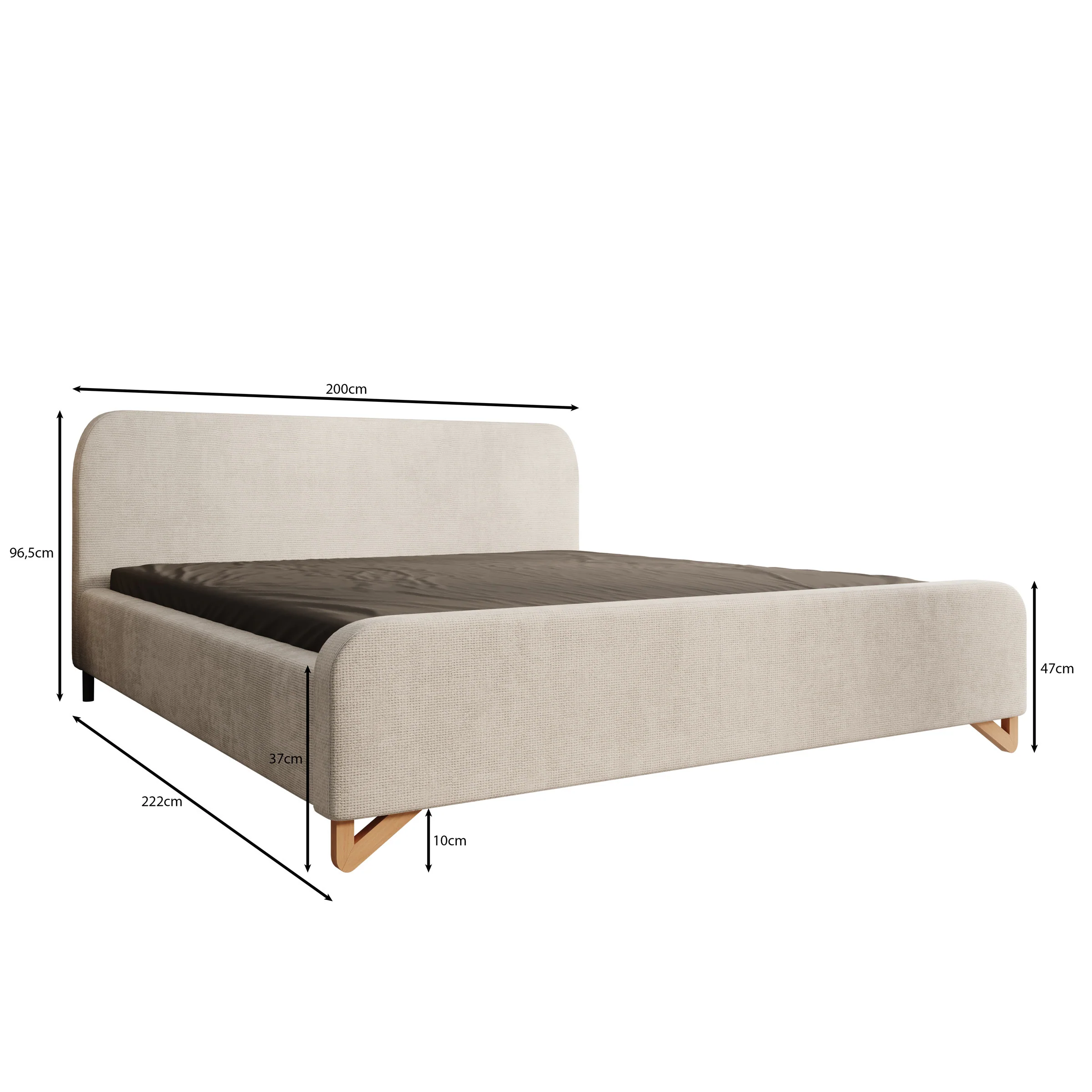 Fortaleza - Tweepersoonsbed - Stof beige - 180x200 cm - Image 3