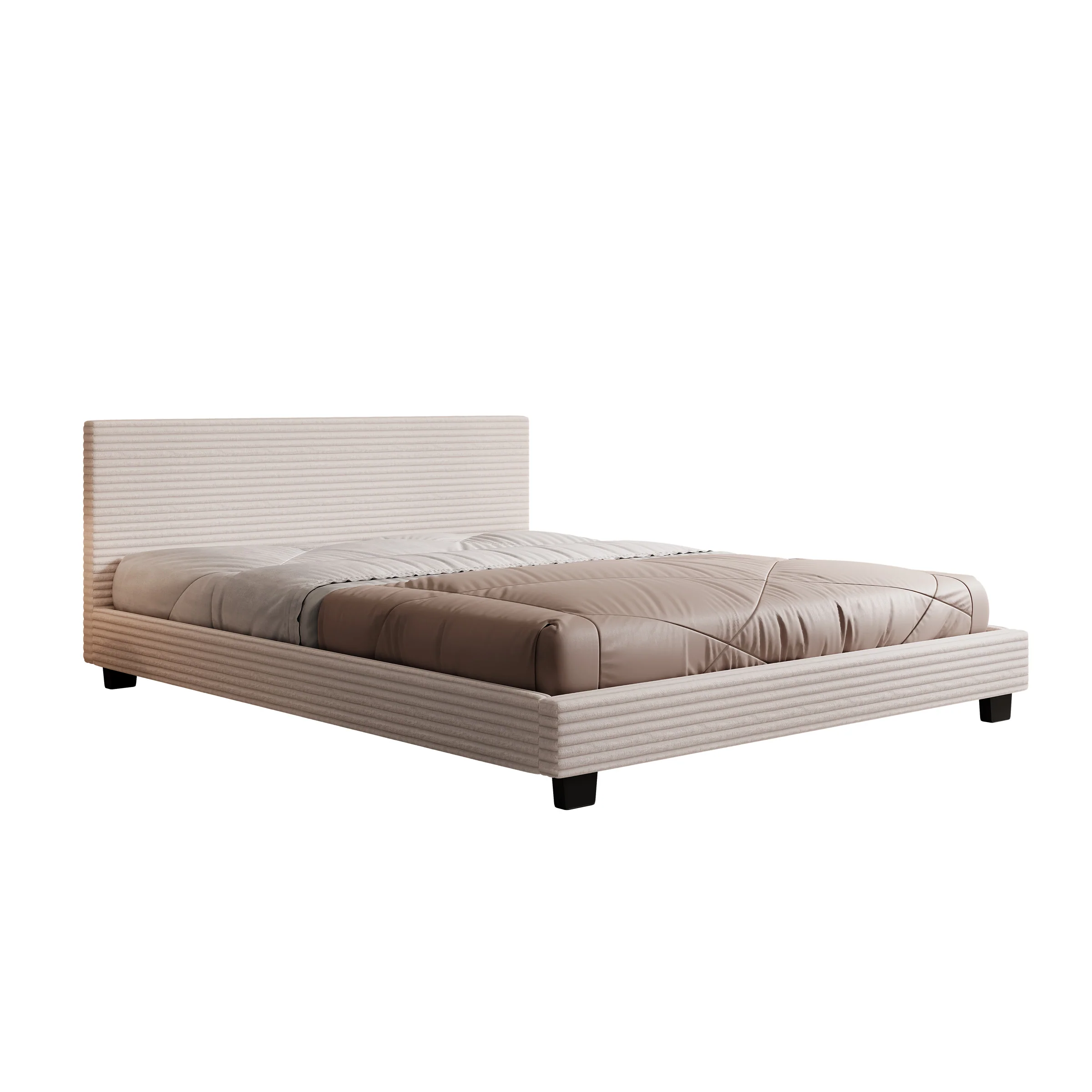George - Tweepersoonsbed - Ribstof beige - 160x200x78 cm - Image 5