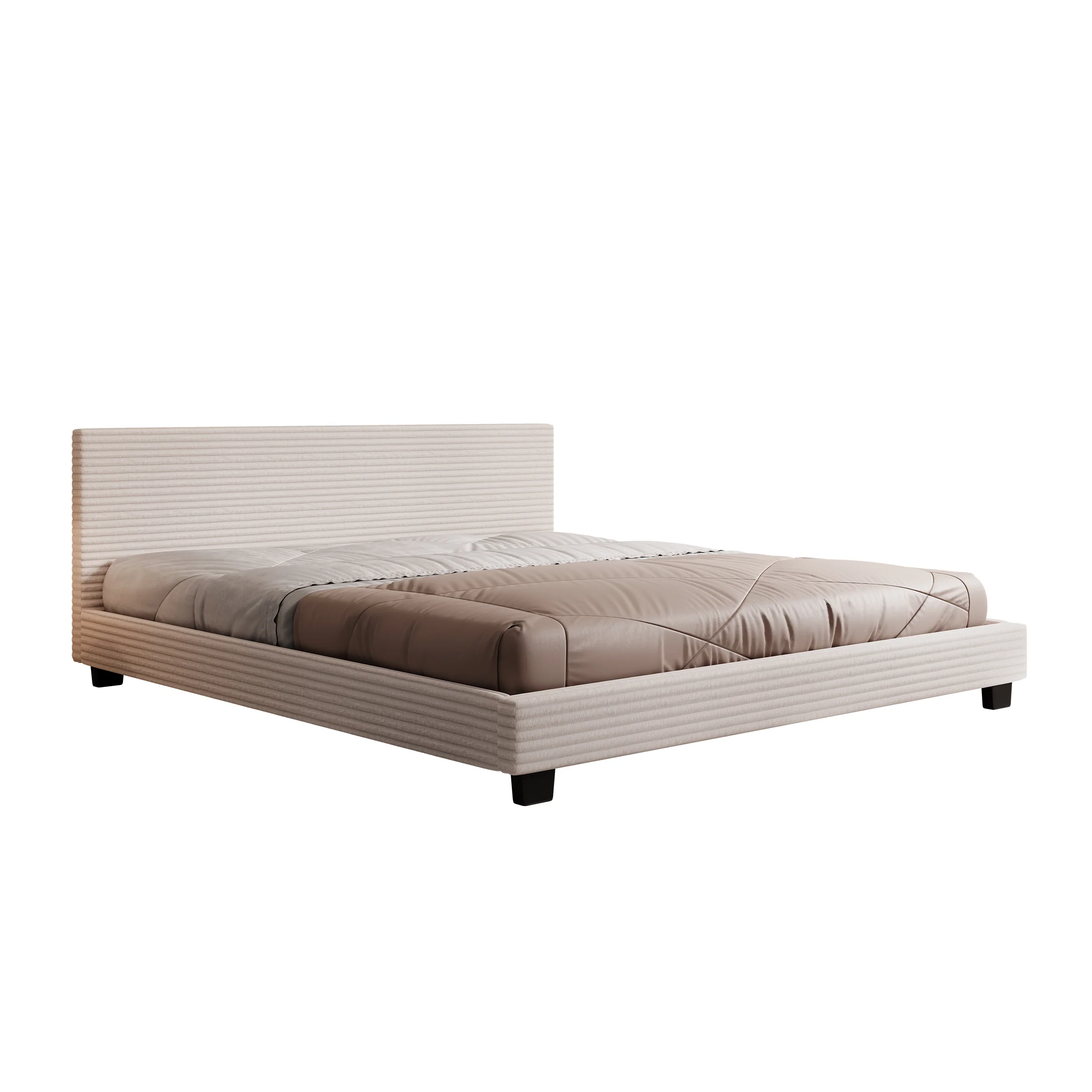George - Tweepersoonsbed - Ribstof beige - 180x200x78 cm - Image 5