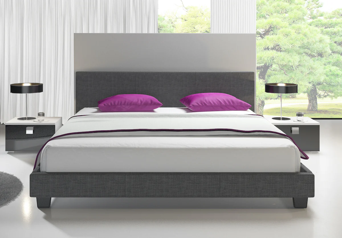 George - Tweepersoonsbed - Stof grijs - 140x200 cm - Image 3
