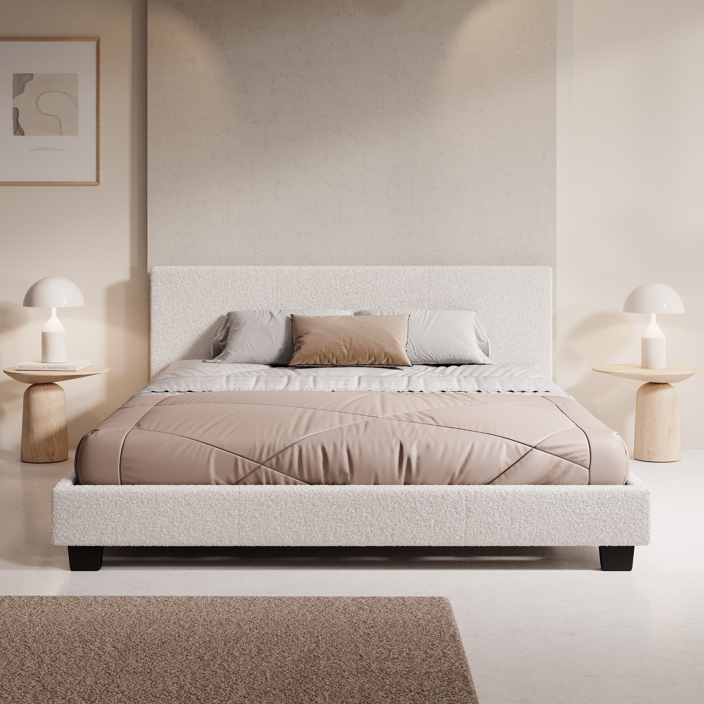 George - Tweepersoonsbed - Teddystof Wit - 180x200x78 cm - Image 2