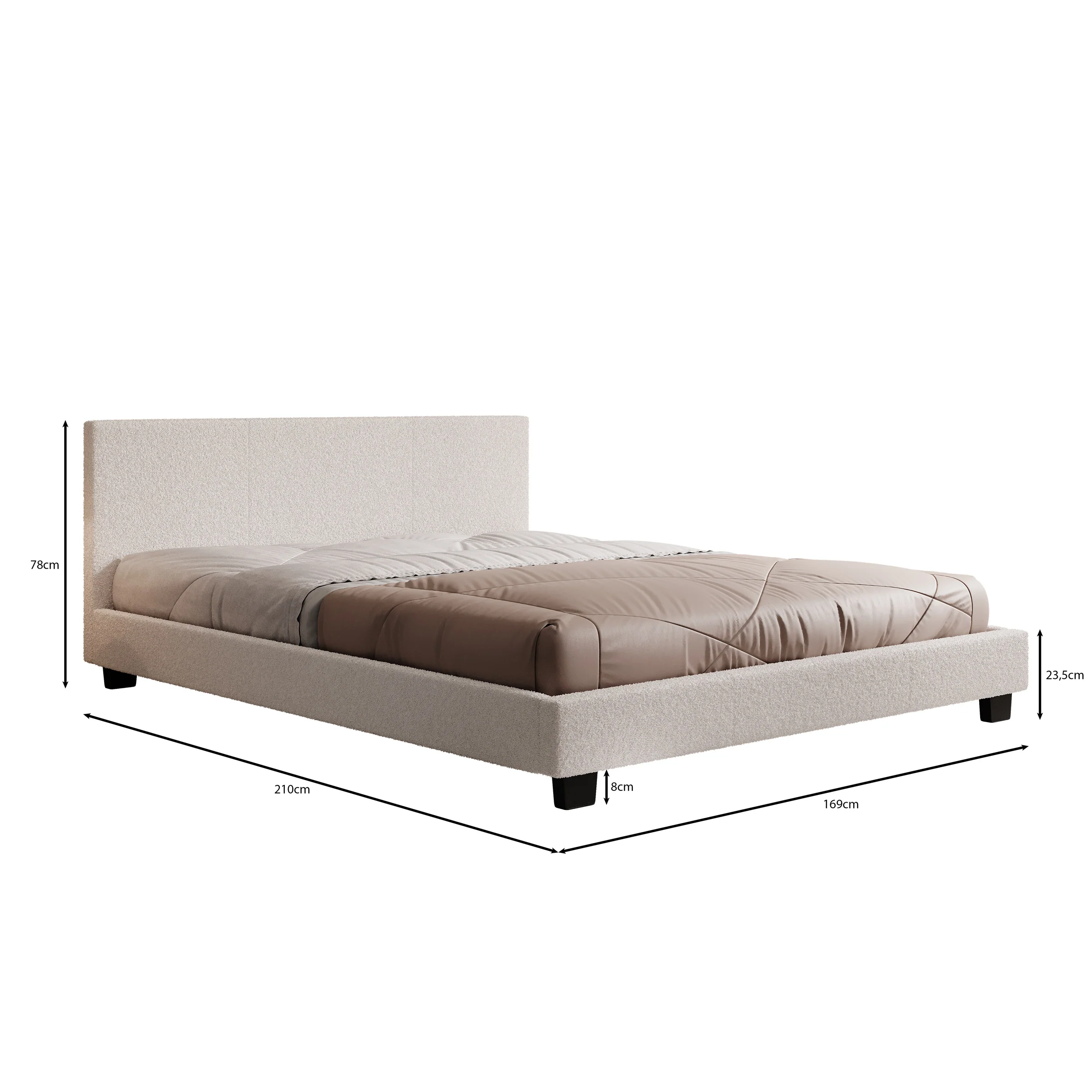George - Tweepersoonsbed - Teddystof Wit - 180x200x78 cm - Image 3