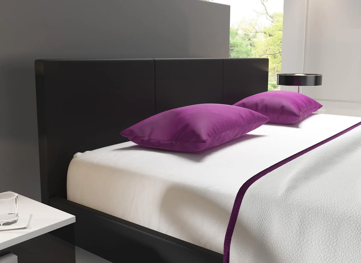 George - Tweepersoonsbed - Kunstleer zwart - 160x200 cm - Image 3