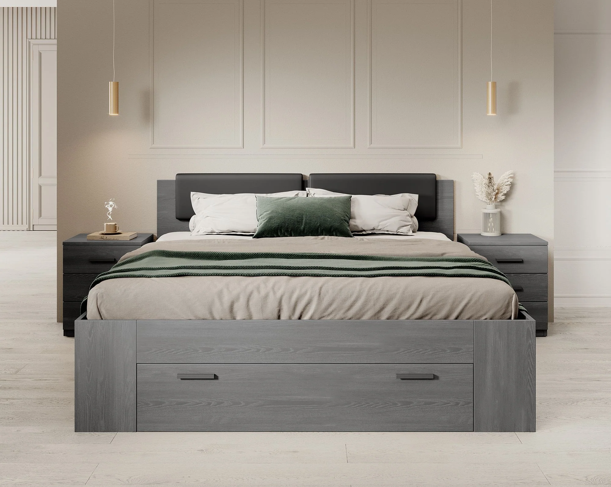 Gina - Tweepersoonsbed met lade - Antraciet - 180x200 cm - Image 2