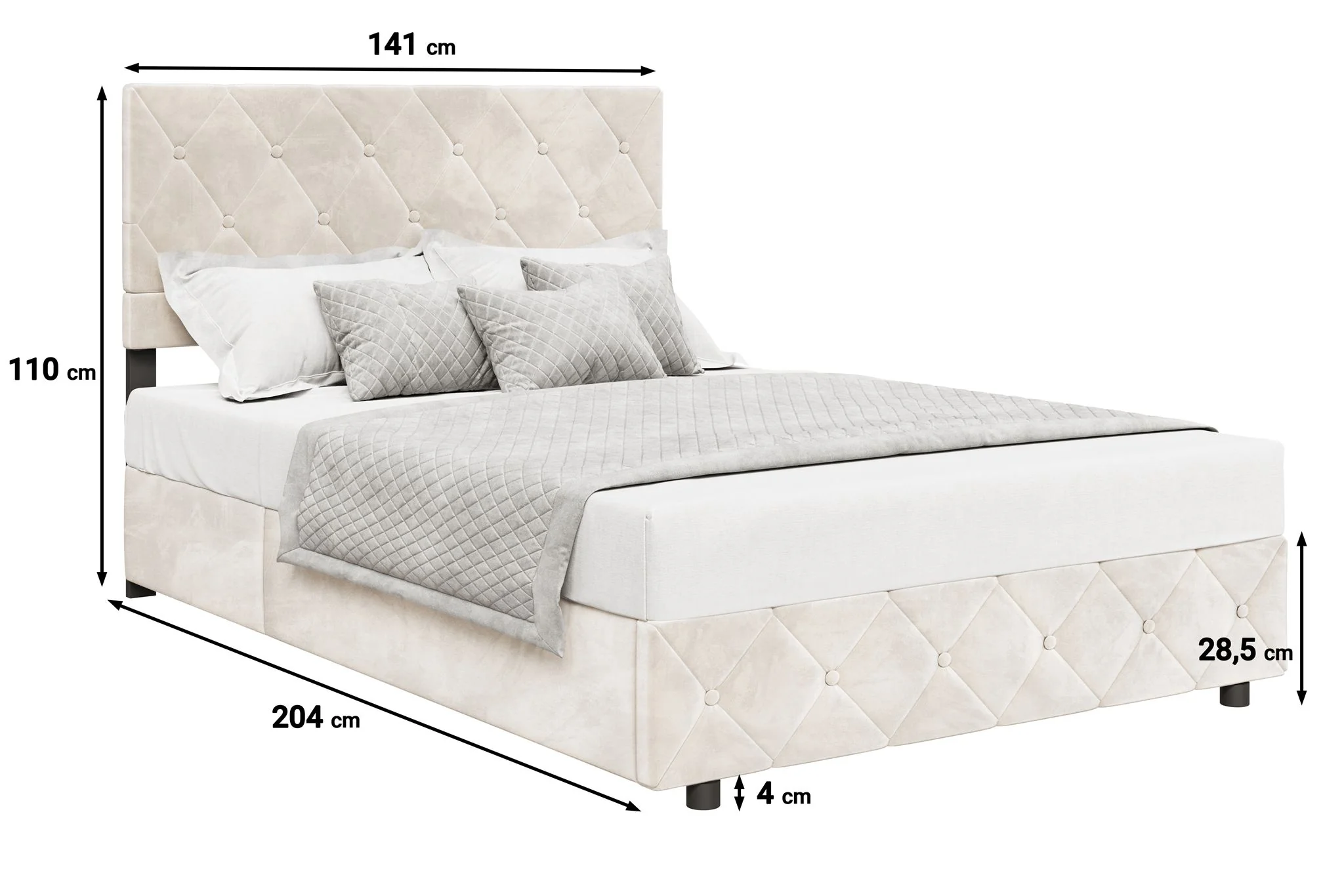 Hernandez - Tweepersoonsbed met opbergruimte - Beige - 140x200 cm - Image 5