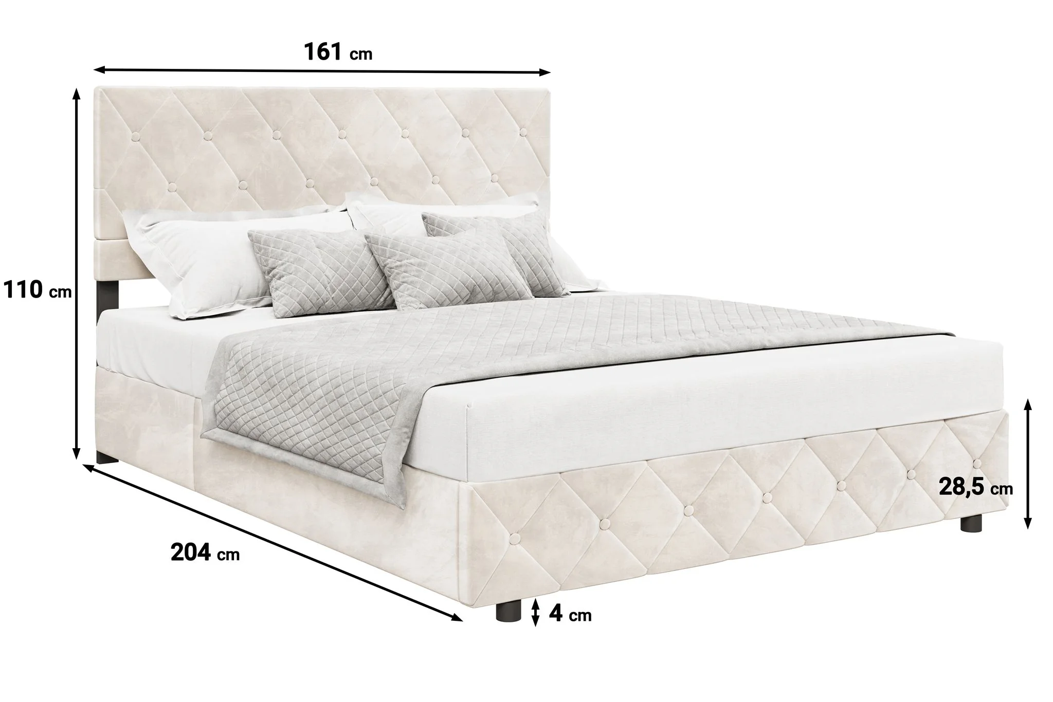 Hernandez - Tweepersoonsbed met opbergruimte - Beige - 160x200 cm - Image 5