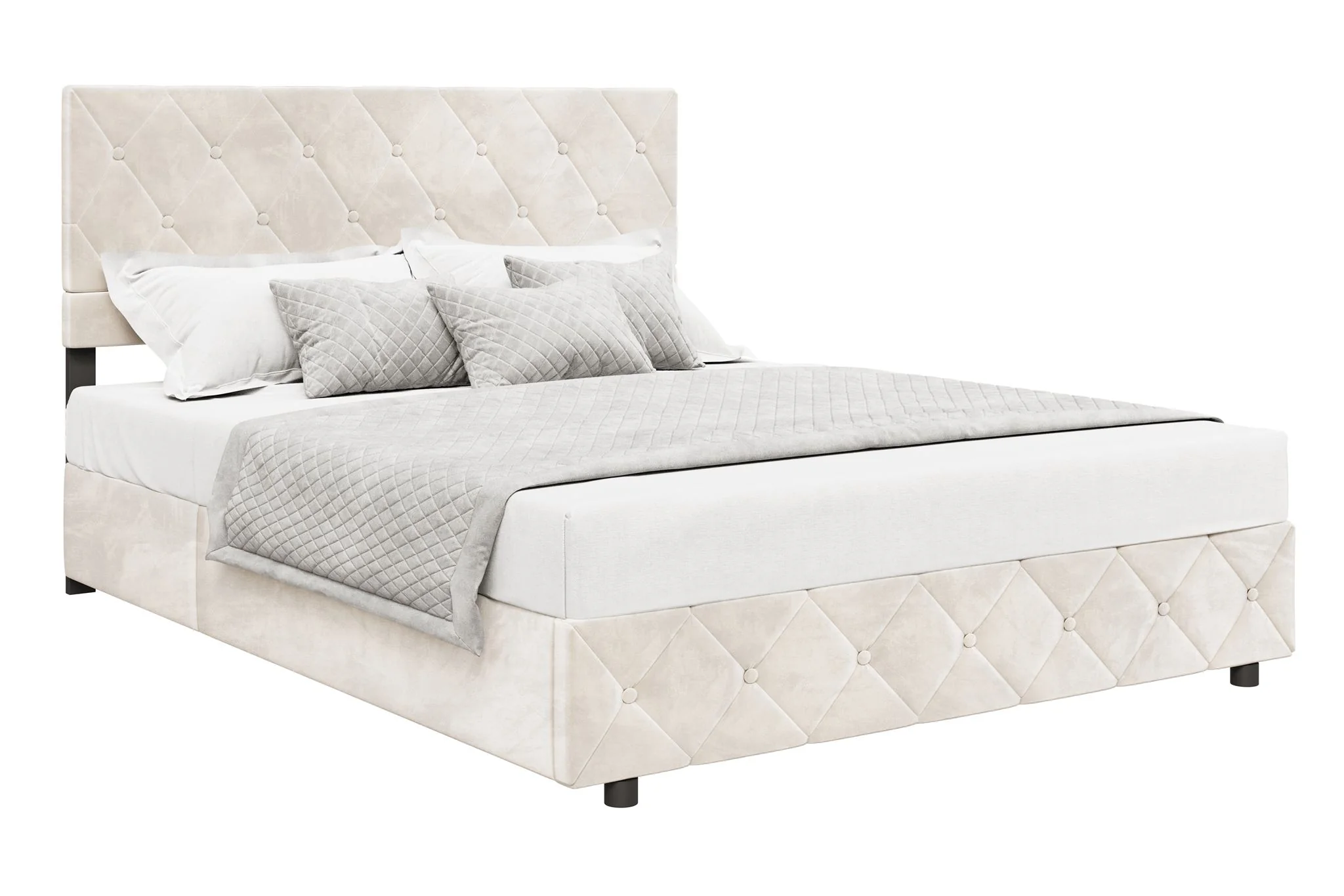 Hernandez - Tweepersoonsbed met opbergruimte - Beige - 160x200 cm - Image 6