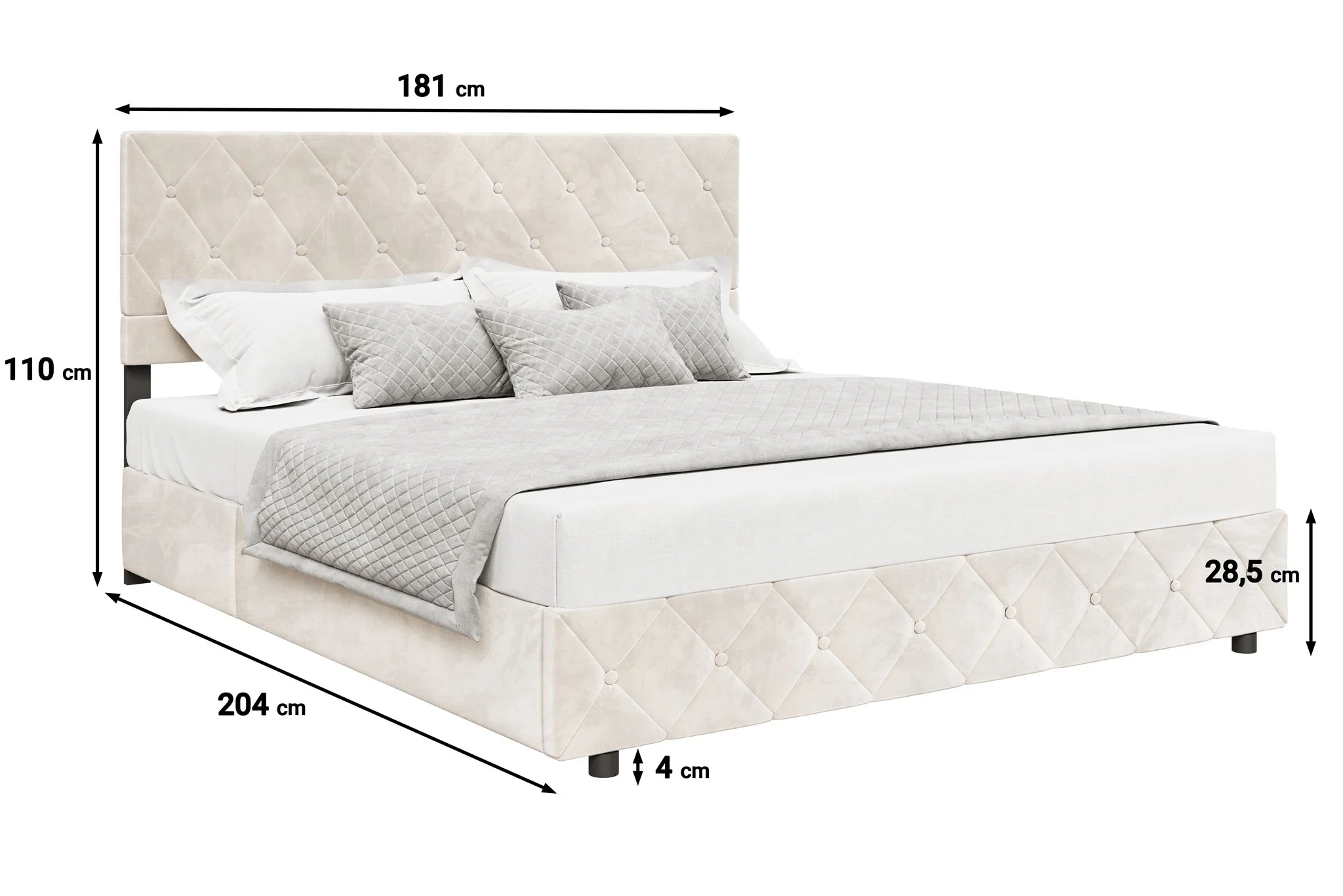 Hernandez - Tweepersoonsbed met opbergruimte - Beige - 180x200 cm - Image 5