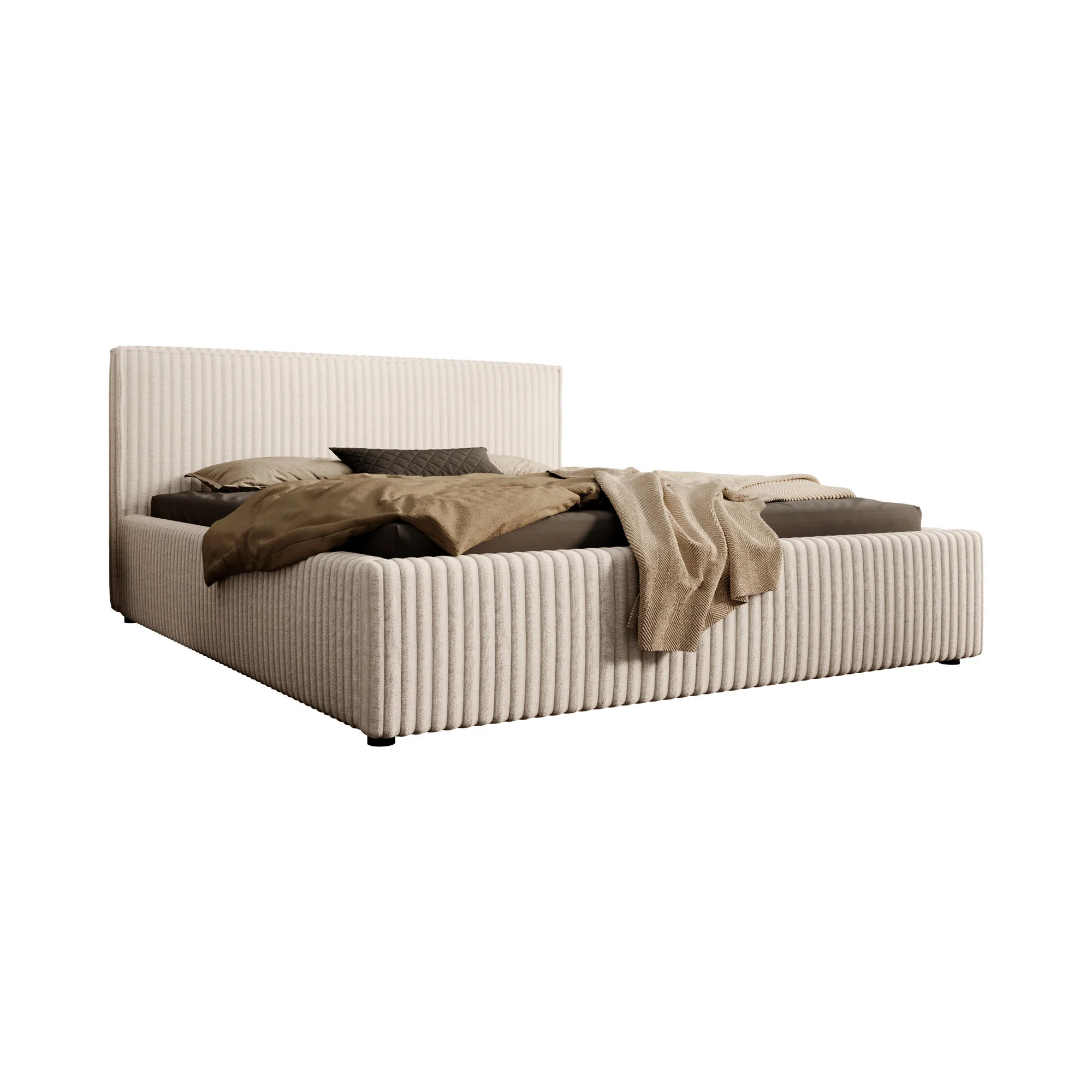 Infinity - Tweepersoonsbed - Fluffy ribstof beige - 160x200 cm - Image 5