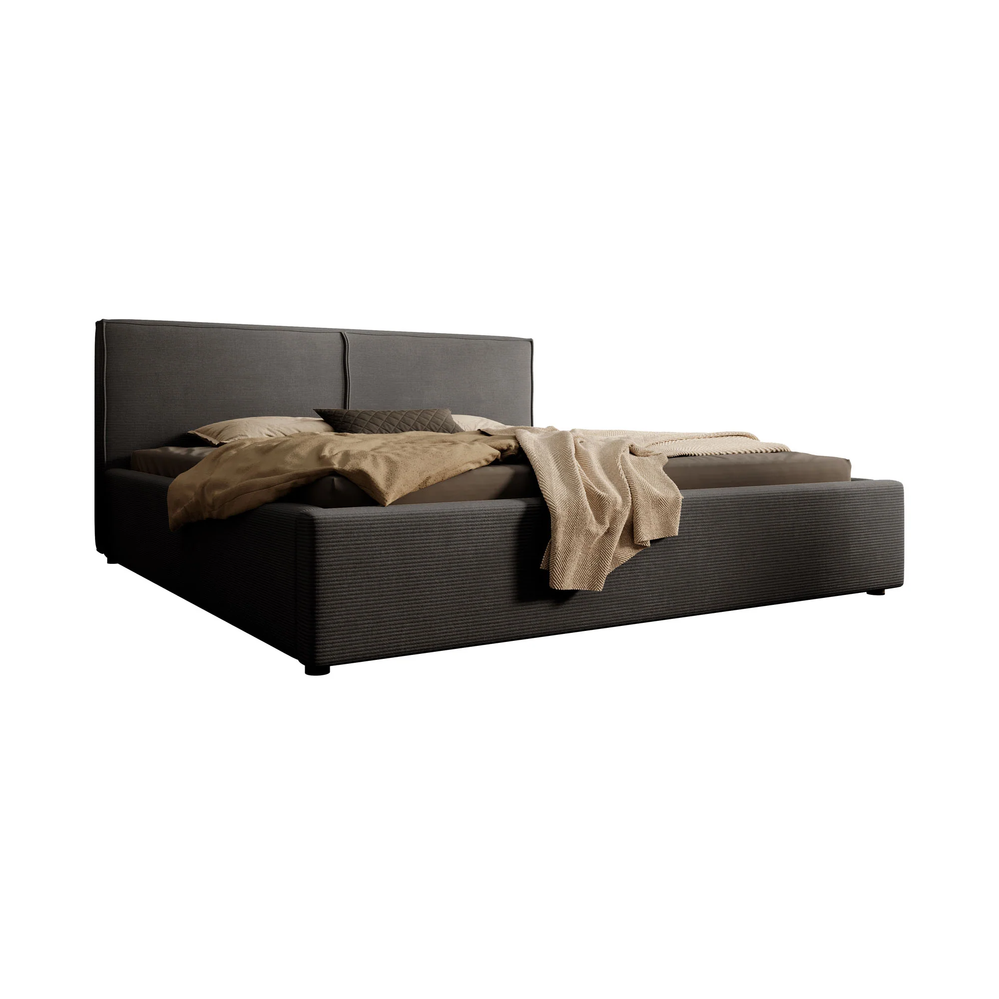 Infinity - Tweepersoonsbed - Ribstof zwart - 180x200 cm - Image 6