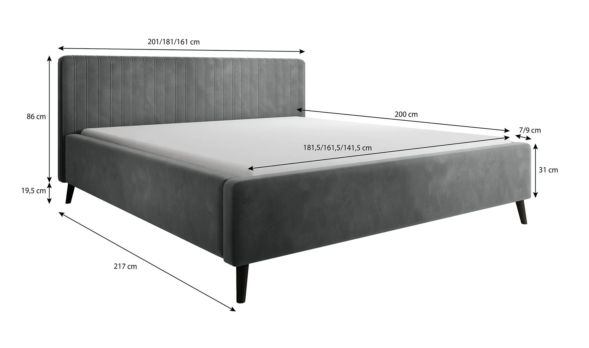 Jackson - Tweepersoonsbed - Velvet beige - 160x200 cm - Image 4