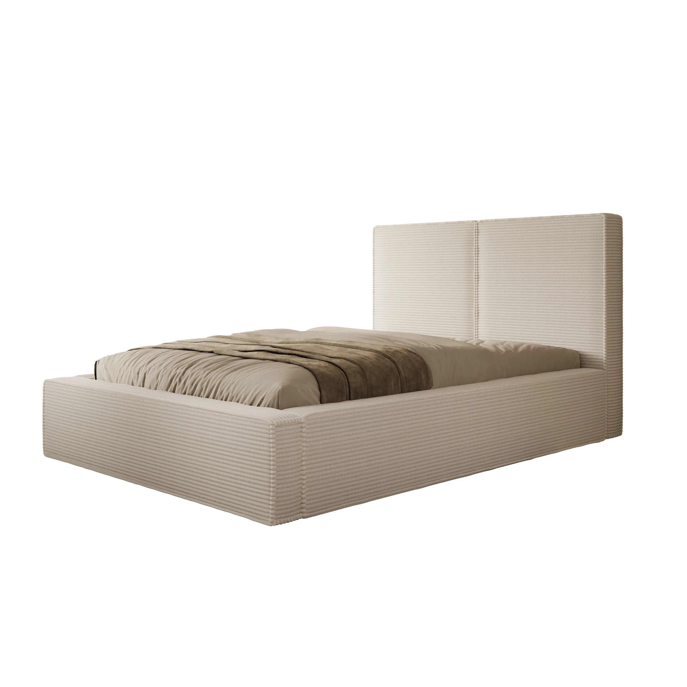 Jarviz - Tweepersoonsbed - Beige ribstof - 140x200 cm - Image 5