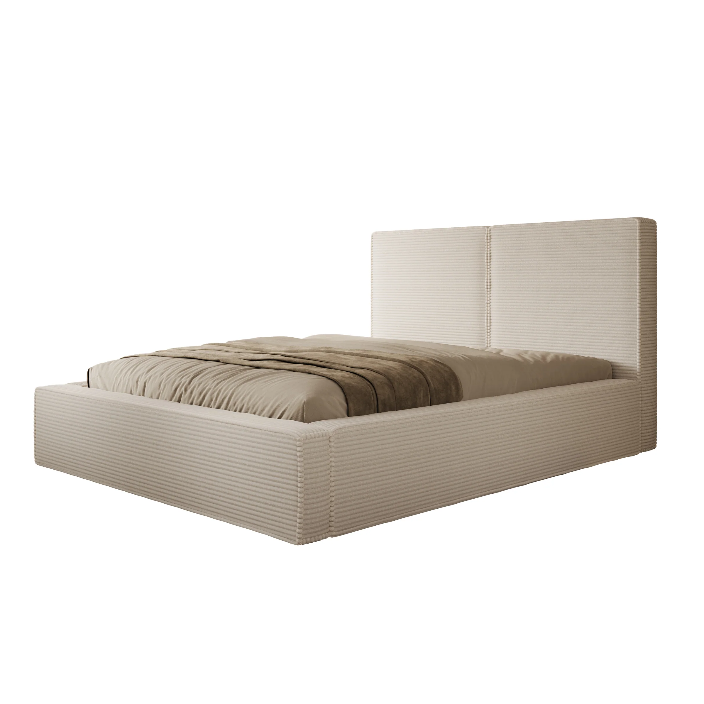 Jarviz - Tweepersoonsbed - Beige ribstof - 160x200 cm - Image 5