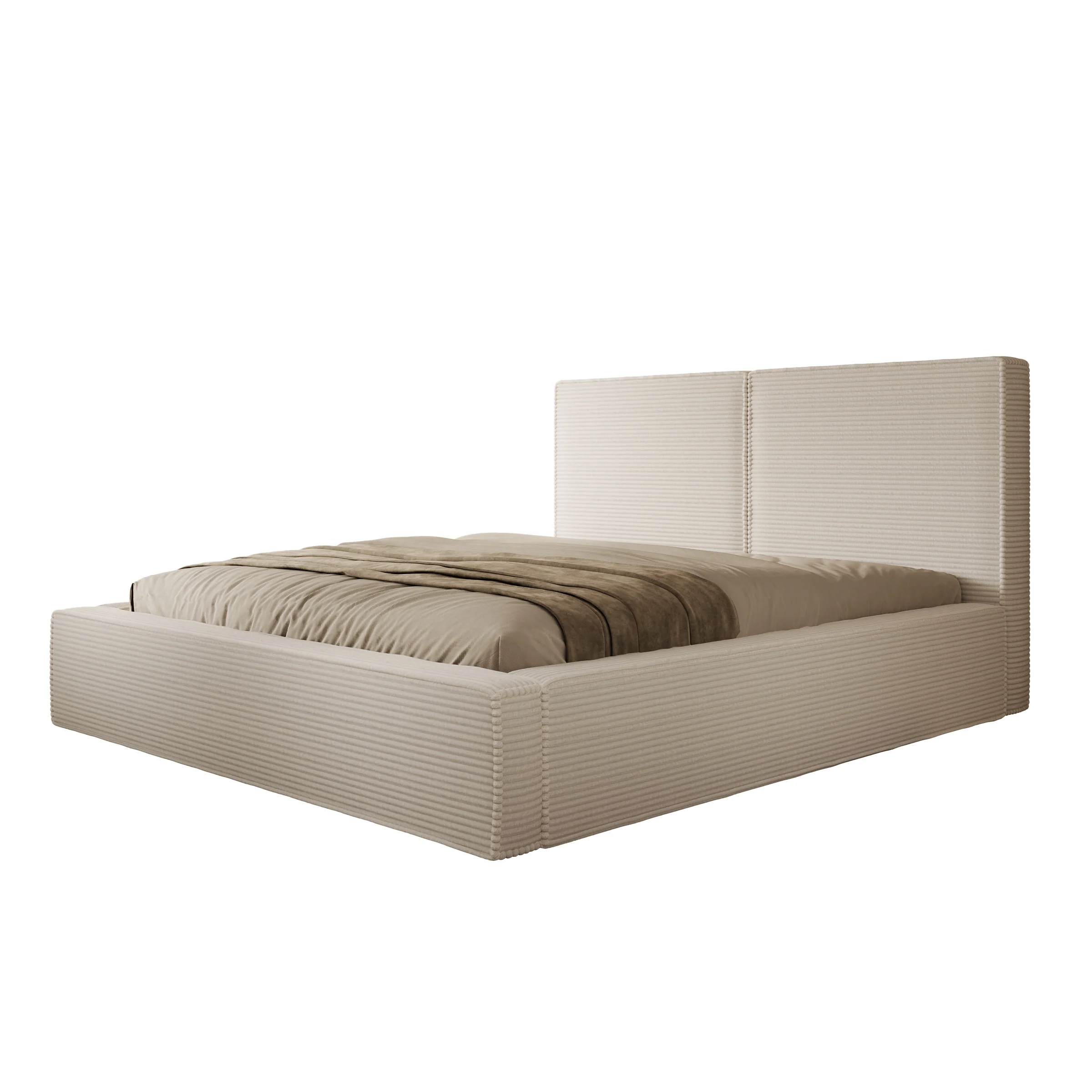 Jarviz - Tweepersoonsbed - Beige ribstof - 180x200 cm - Image 5