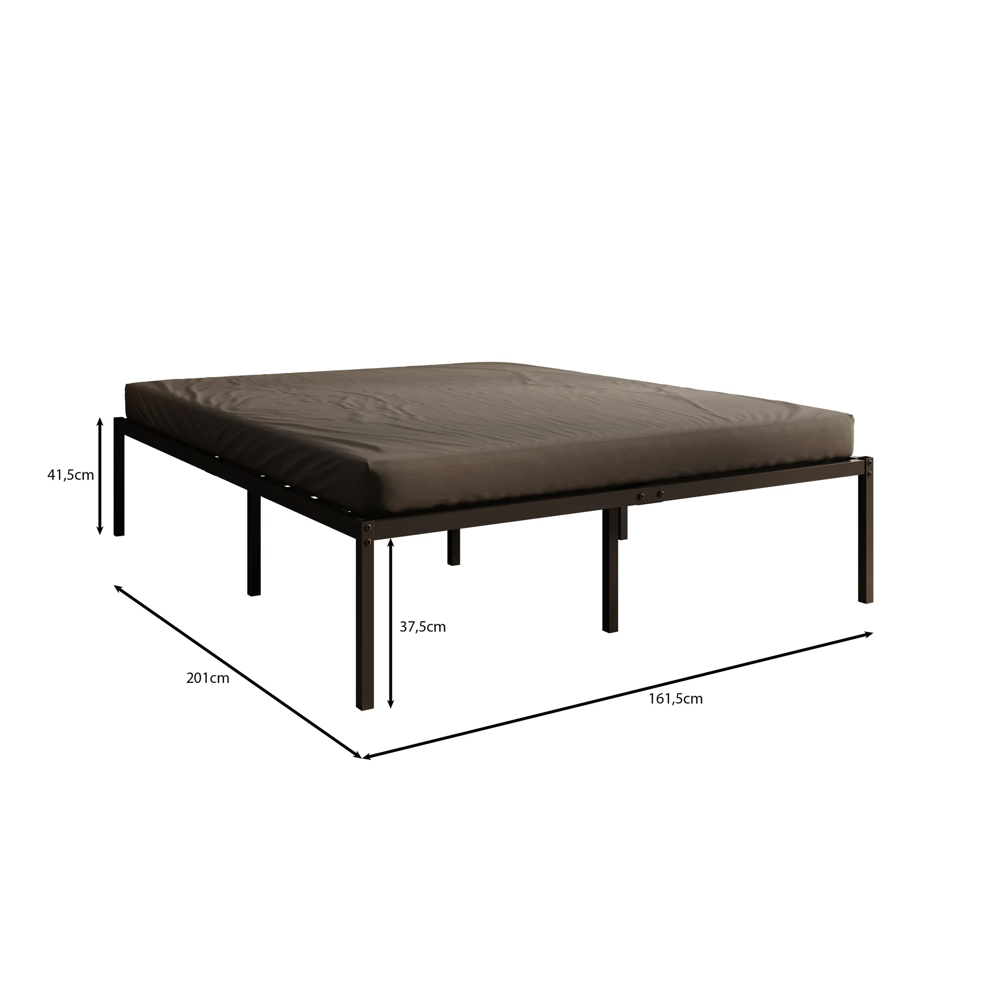 Justin - Tweepersoonsbed - Metaal zwart - 160x200 cm - Image 3