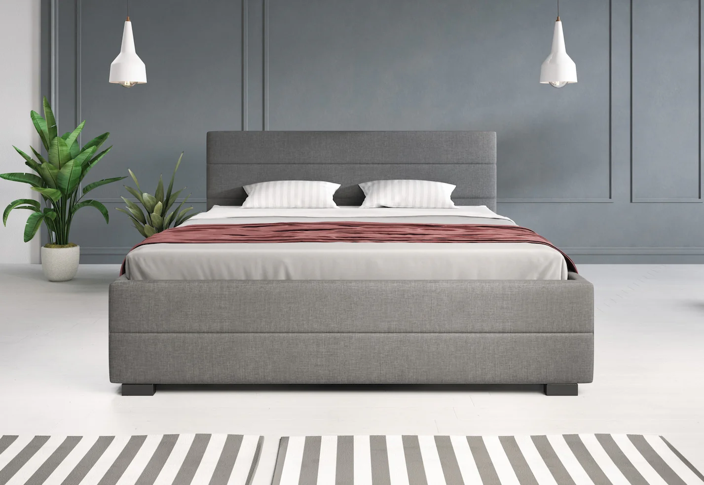 Loox - Tweepersoonsbed met 4 lades - Stof grijs - 160x200 cm - Image 4
