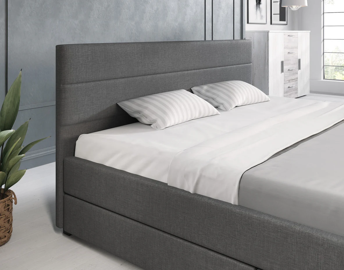 Loox - Tweepersoonsbed met 4 lades - Stof grijs - 180x200 cm - Image 5