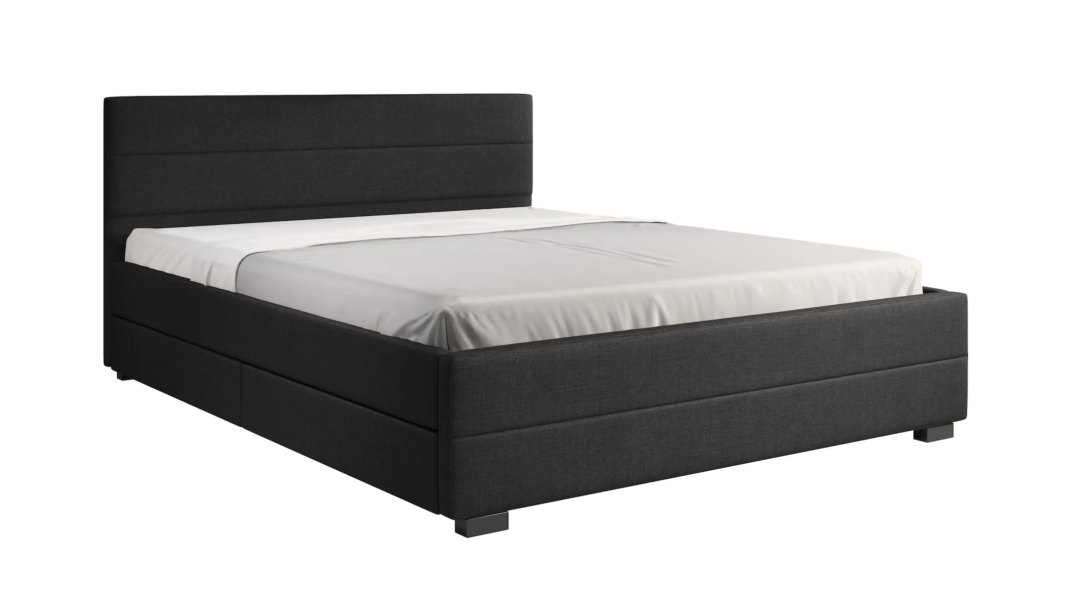 Loox - Tweepersoonsbed met 4 lades - Stof zwart - 160x200 cm - Image 8