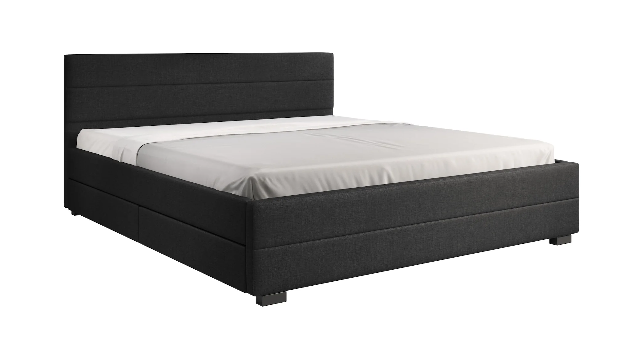 Loox - Tweepersoonsbed met 4 lades - Stof zwart - 180x200 cm - Image 8
