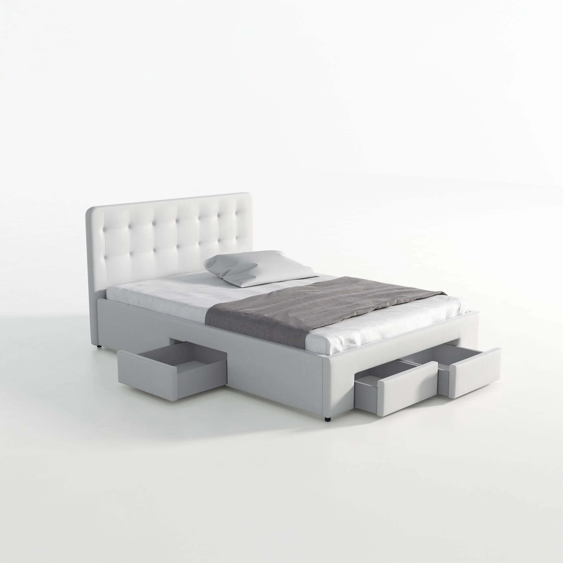 Milo - Tweepersoonsbed met lades - Wit - 140x200 cm - Image 7