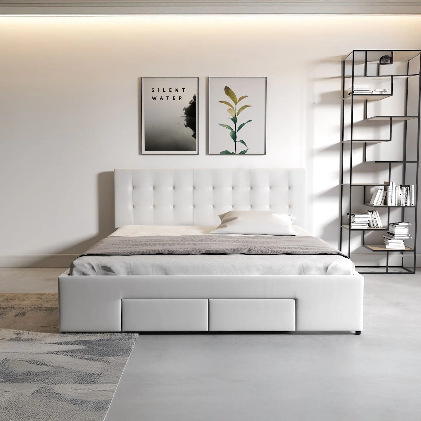 Milo - Tweepersoonsbed met lades - Wit - 160x200 cm - Image 3