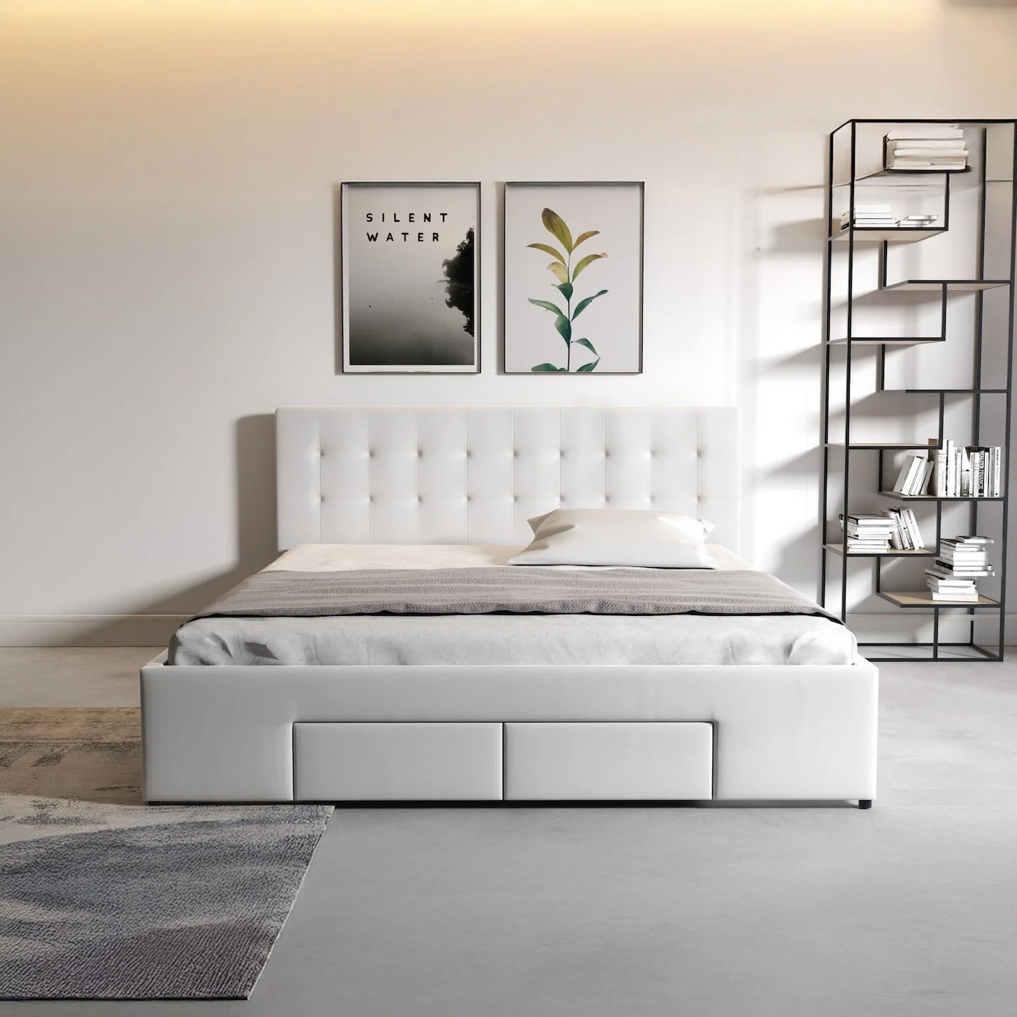 Milo - Tweepersoonsbed met lades - Wit - 180x200 cm - Image 3