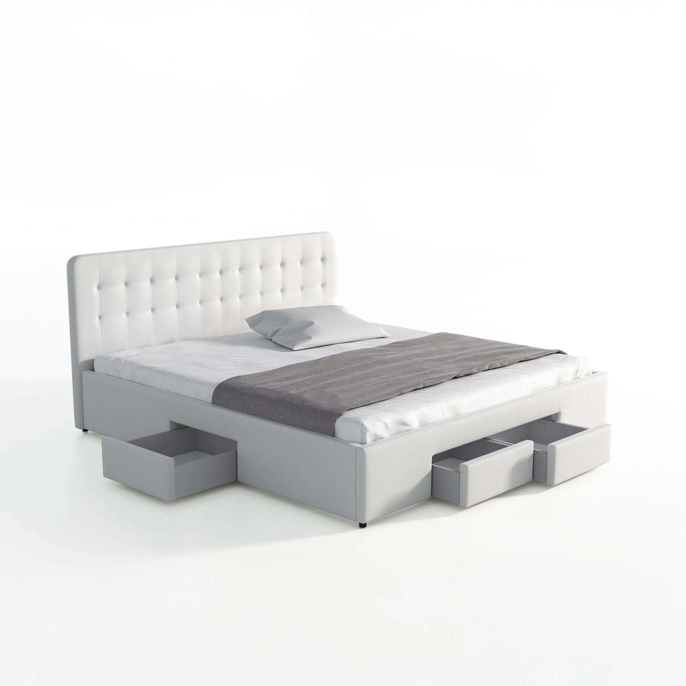 Milo - Tweepersoonsbed met lades - Wit - 180x200 cm - Image 7