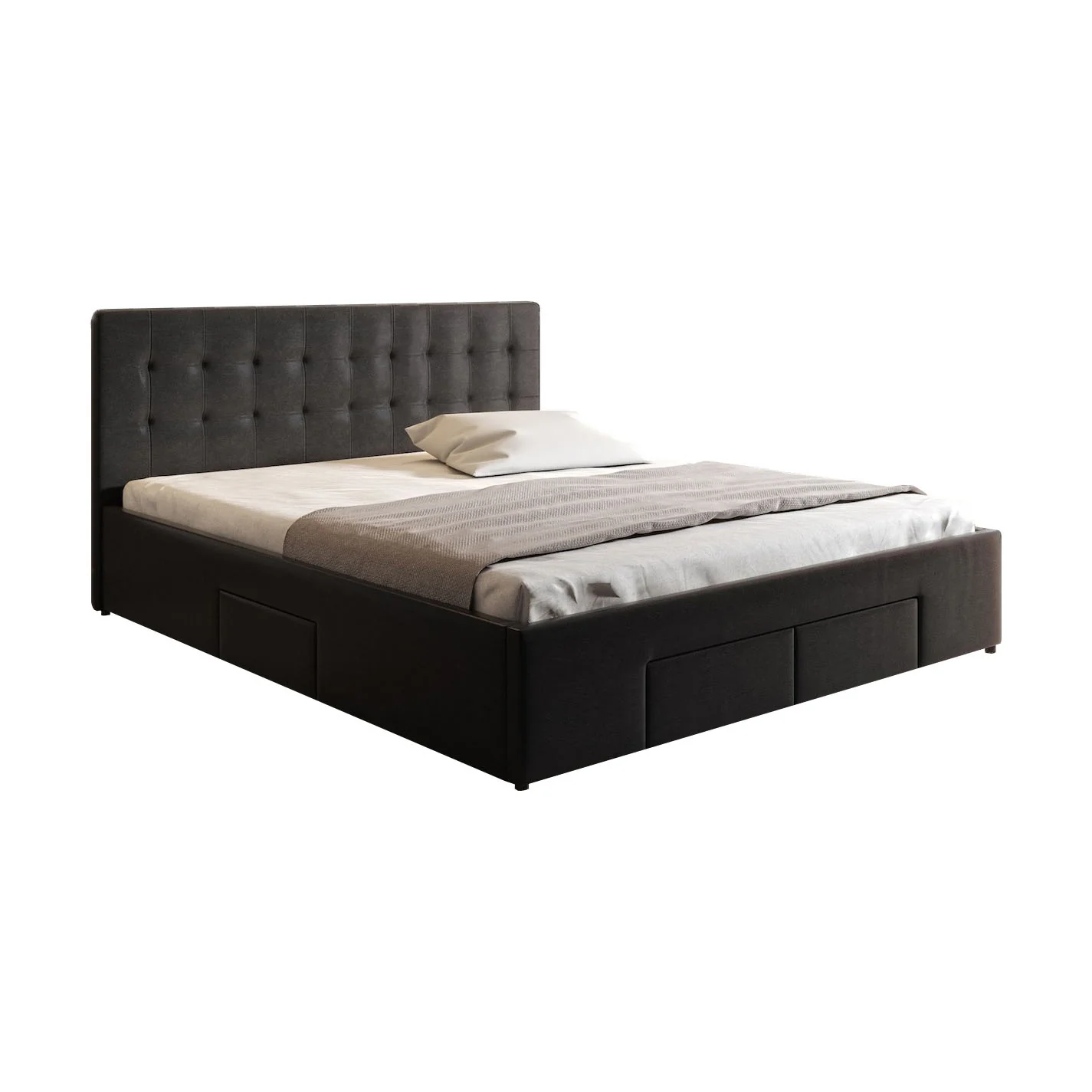 Milo - Tweepersoonsbed met lades - Zwart - 160x200 cm - Image 6