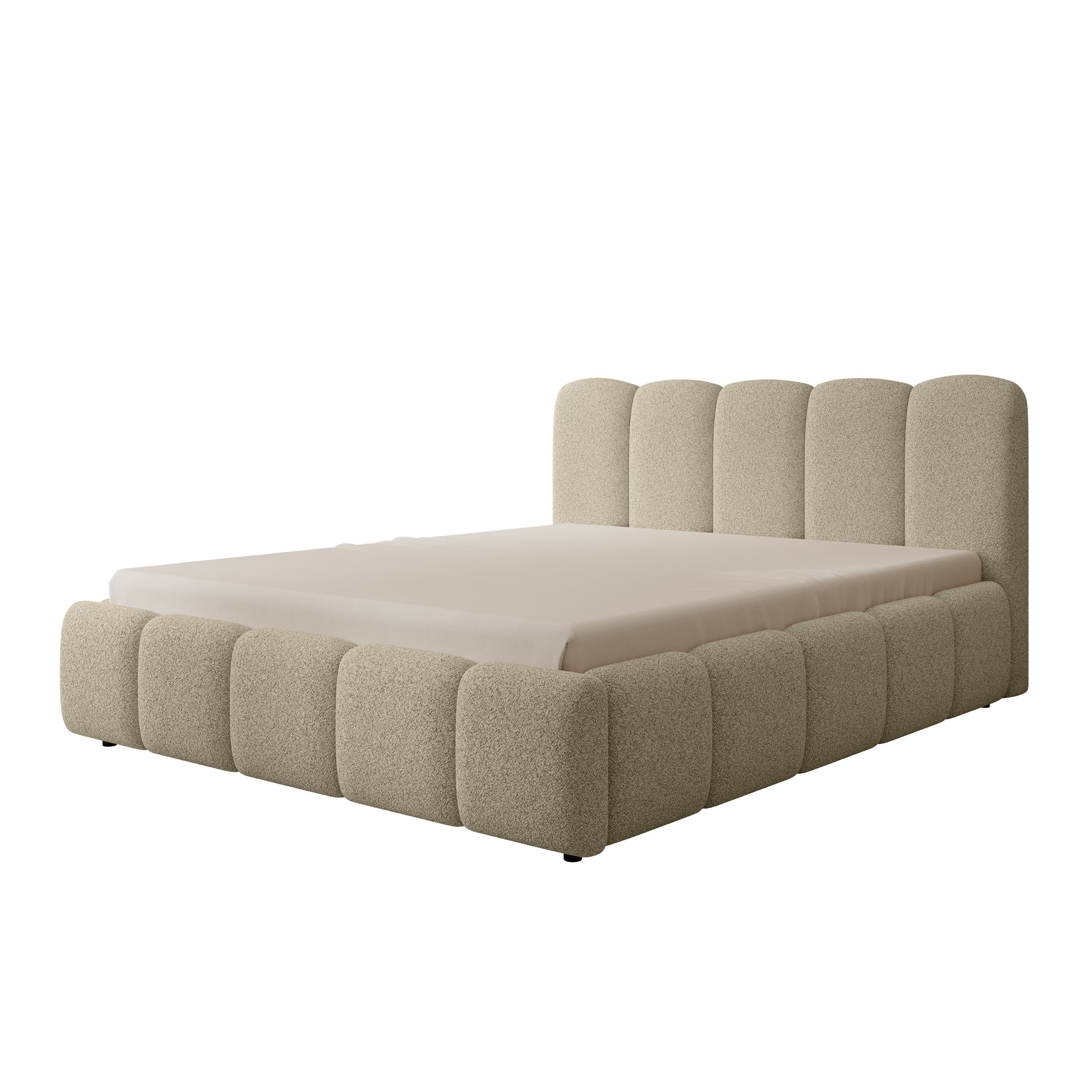 Nolena - Tweepersoonsbed - Beige stof - 160x200 cm - Image 4