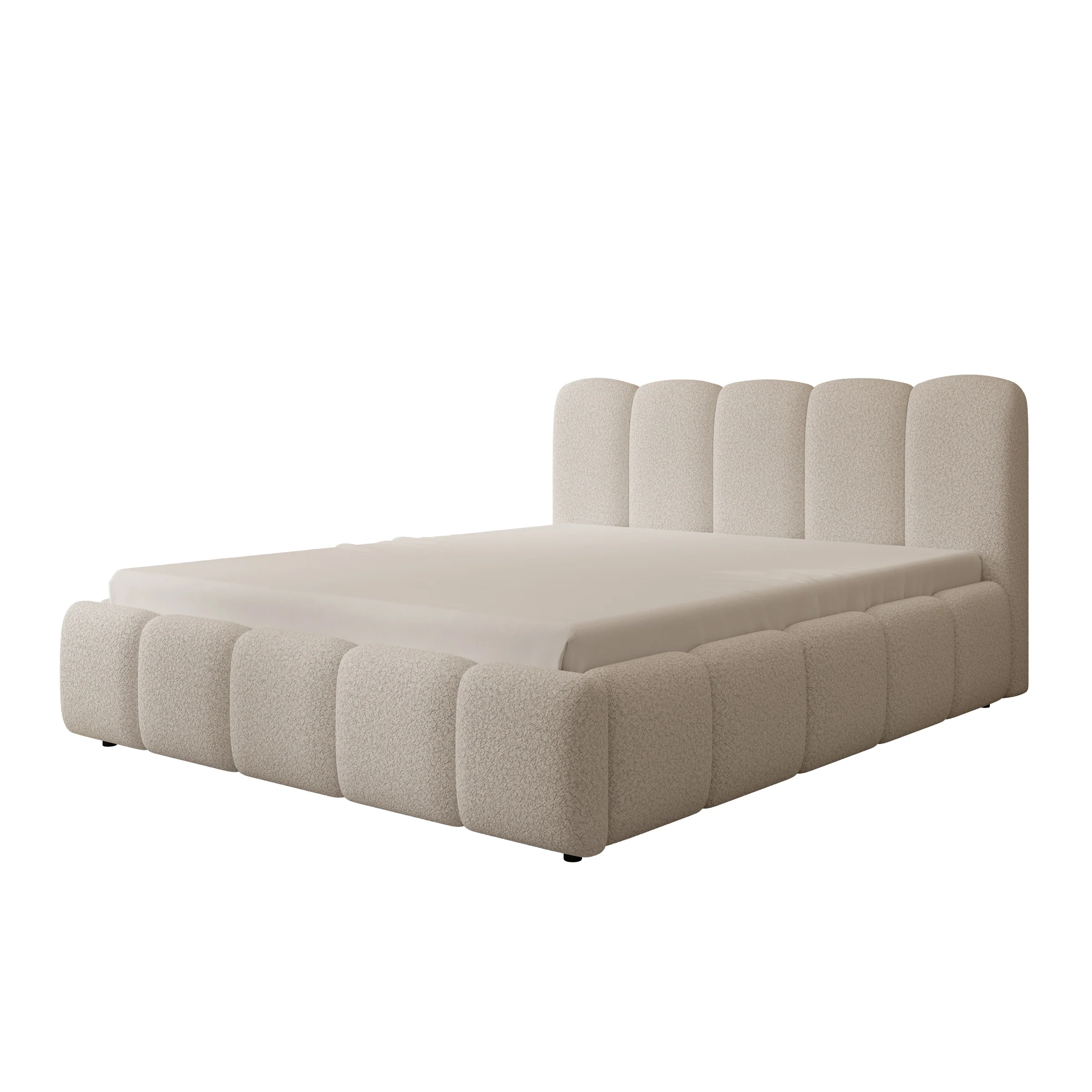 Nolena - Tweepersoonsbed - Beige teddystof - 160x200 cm - Image 4