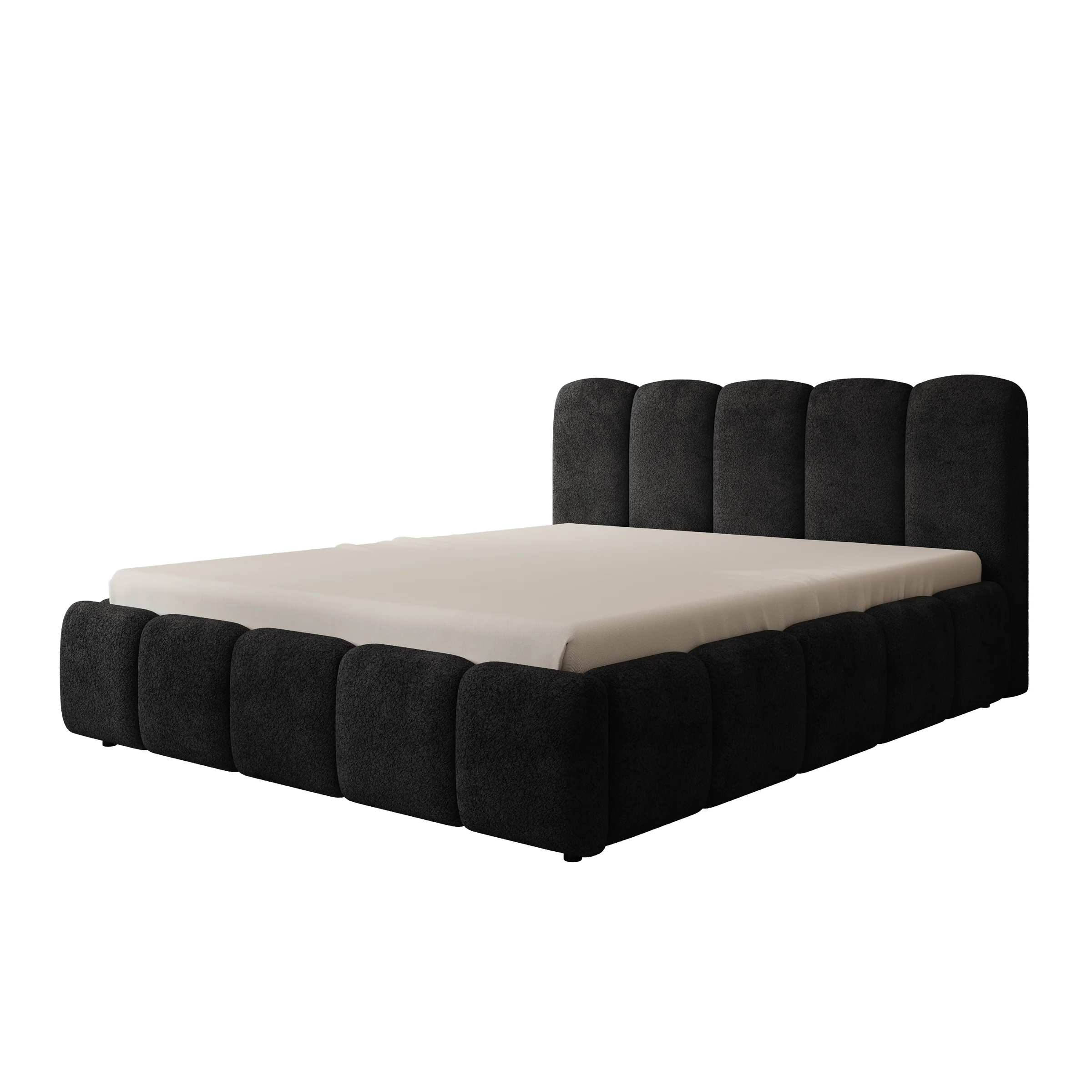 Nolena - Tweepersoonsbed - Zwart velvet - 160x200 cm - Image 4