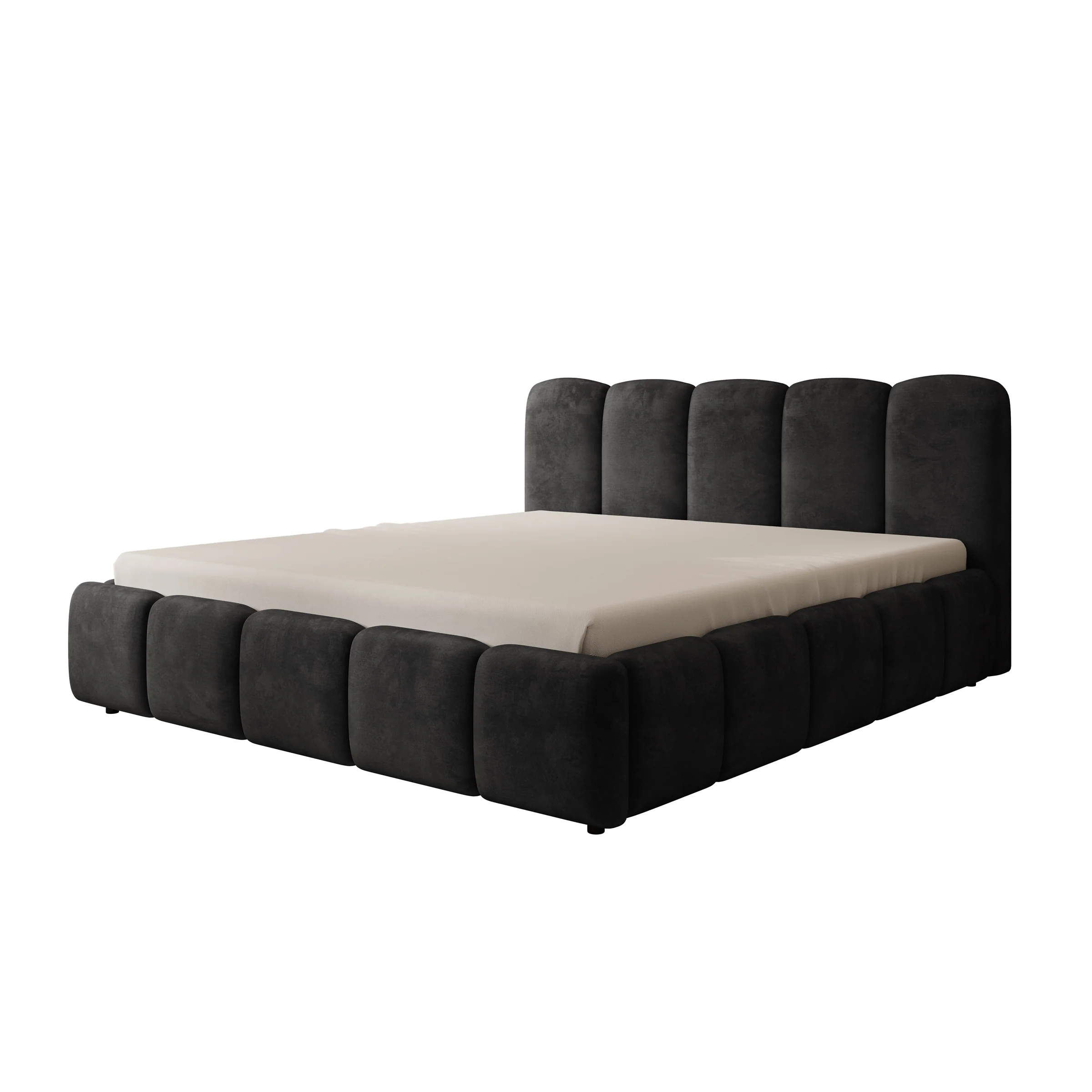 Nolena - Tweepersoonsbed - Zwart velvet - 180x200 cm - Image 4