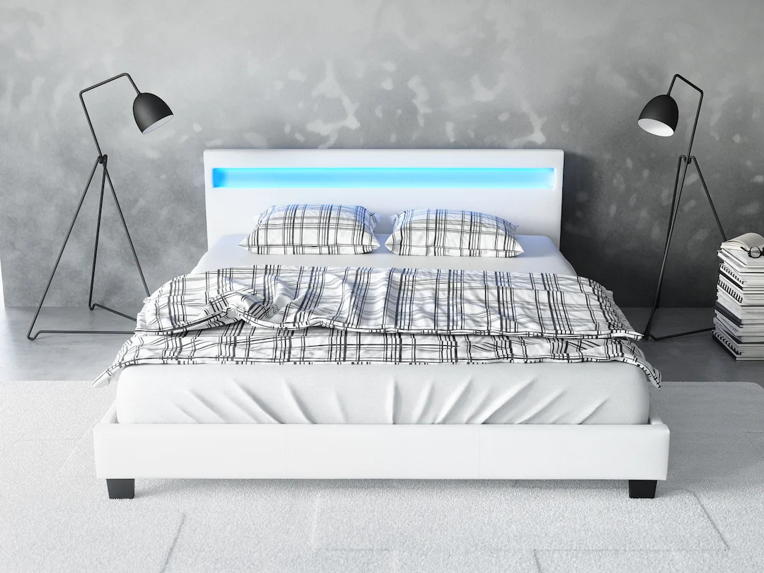 Paris - Tweepersoonsbed met verlichting - Wit - 160x200 cm - Image 2