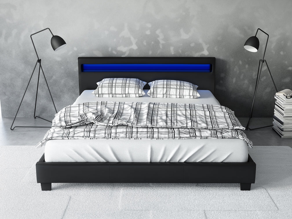 Paris - Tweepersoonsbed met verlichting - Zwart - 160x200 cm - Image 2