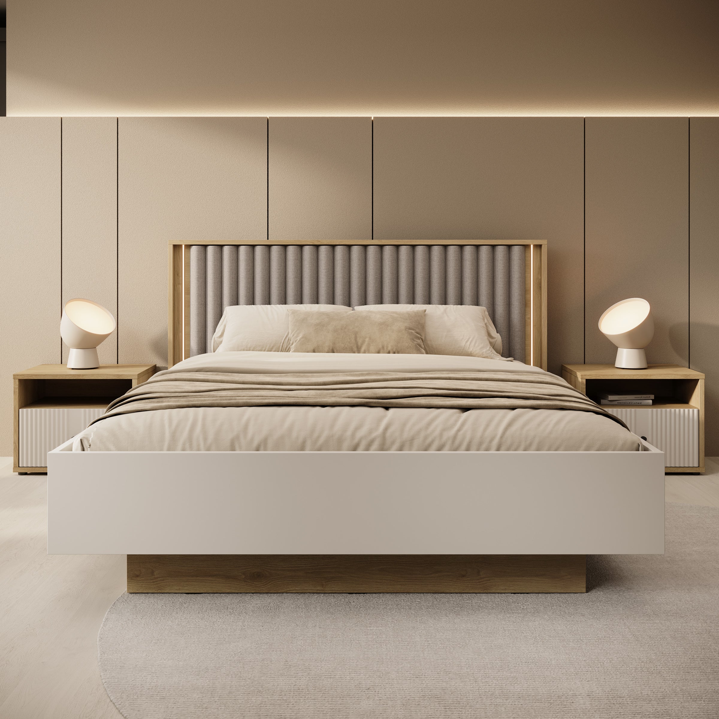 Riggs - Tweepersoonsbed - Beige - 160x200 cm - Image 3