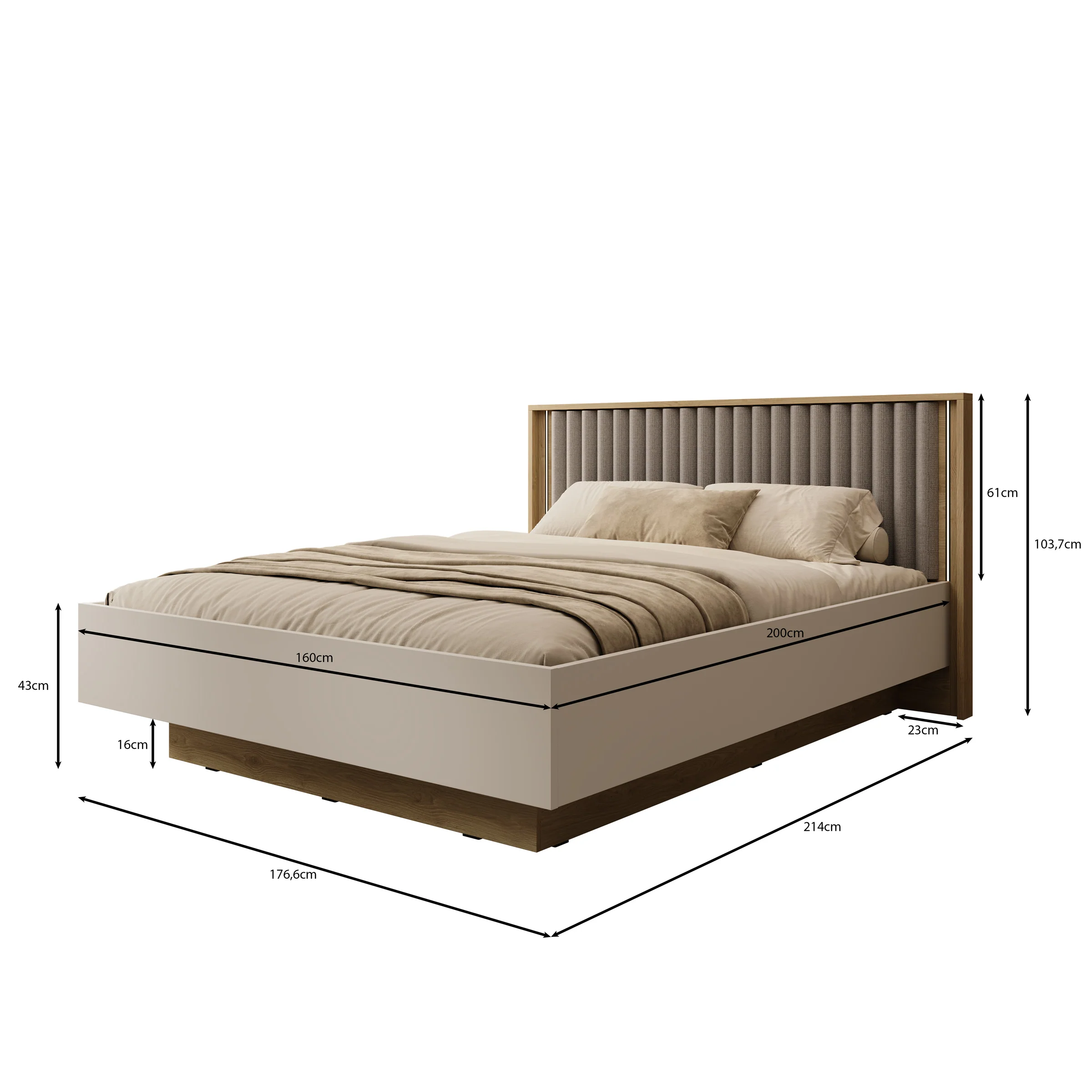 Riggs - Tweepersoonsbed - Beige - 160x200 cm - Image 4