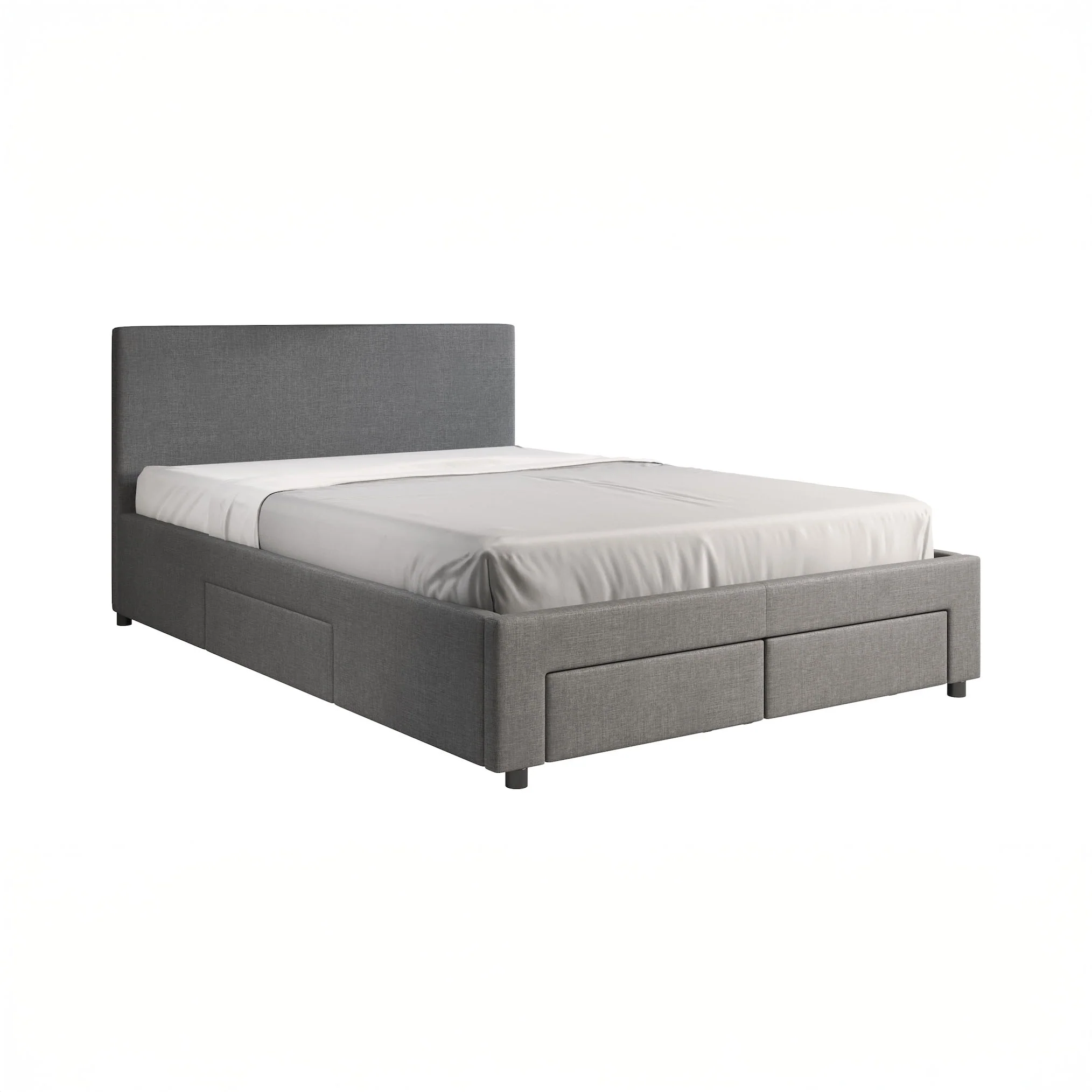 Suente - Tweepersoonsbed met 4 lades - Stof grijs - 140x200 cm - Image 8
