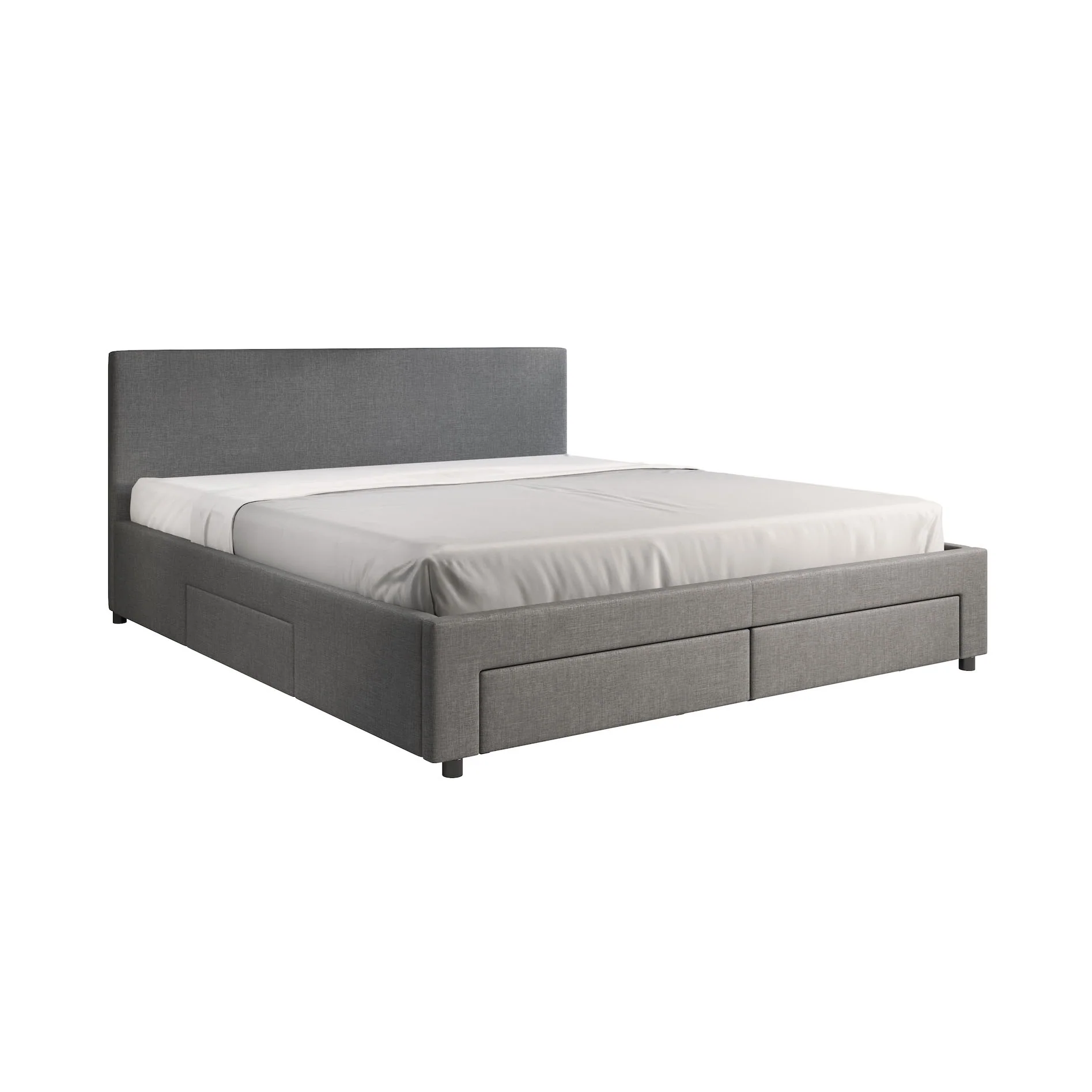 Suente - Tweepersoonsbed met 4 lades - Stof grijs - 180x200 cm - Image 8
