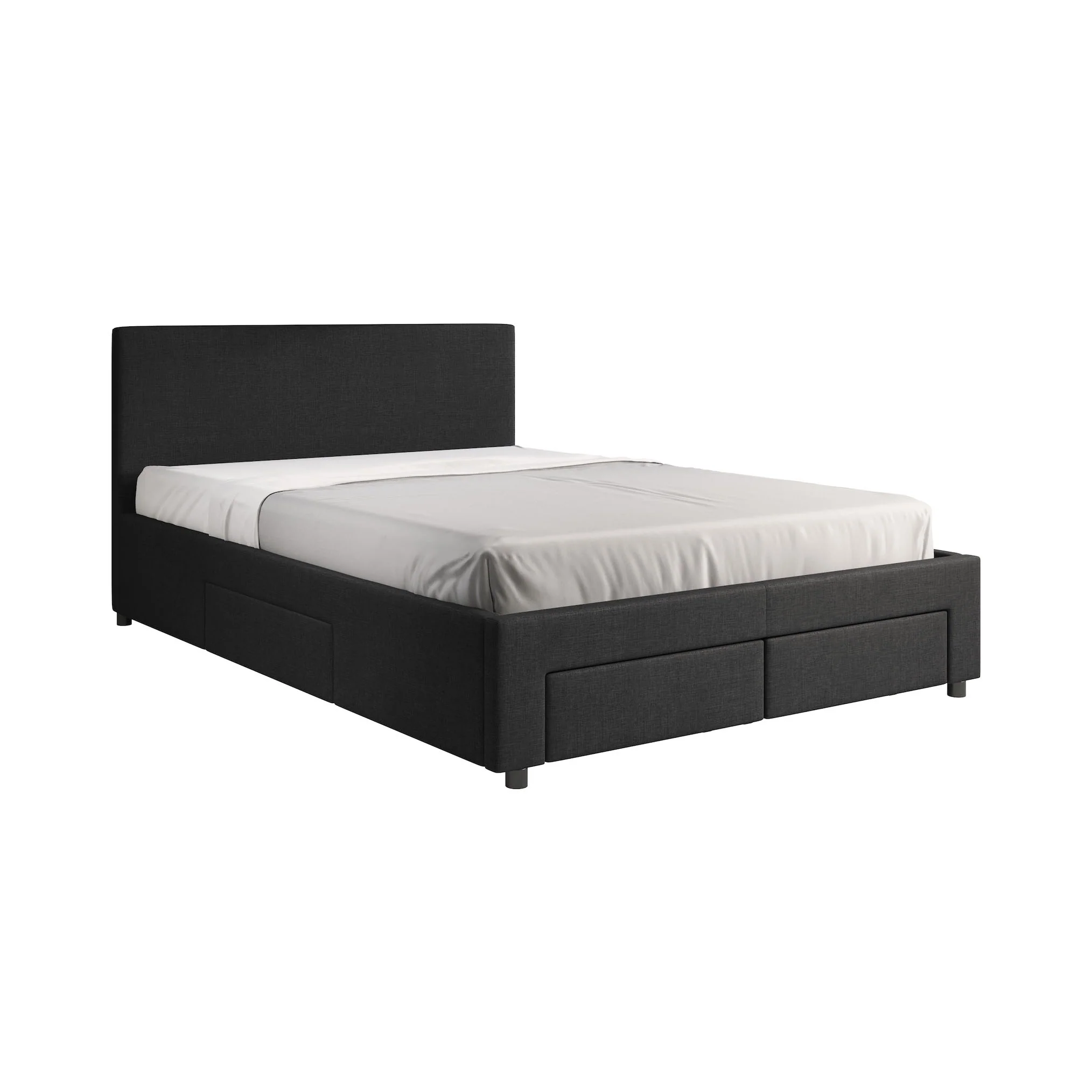 Suente - Tweepersoonsbed met 4 lades - Stof zwart - 140x200 cm - Image 8