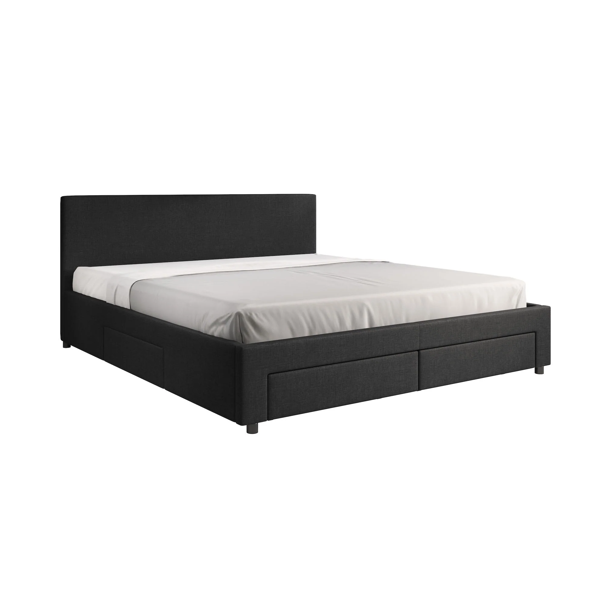 Suente - Tweepersoonsbed met 4 lades - Stof zwart - 180x200 cm - Image 8