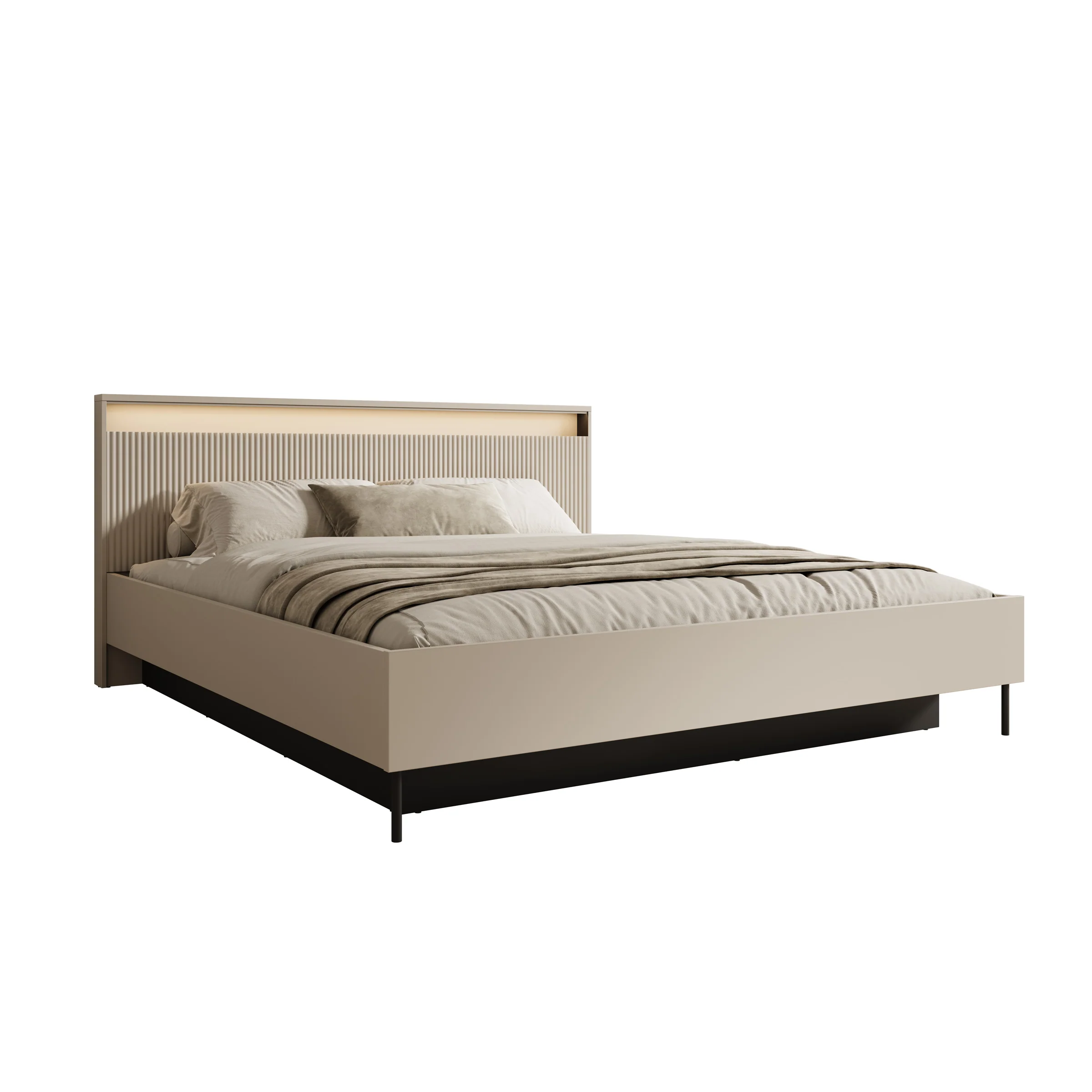 Timoteo - Tweepersoonsbed met opbergruimte - Beige - 180x200 cm - Image 5