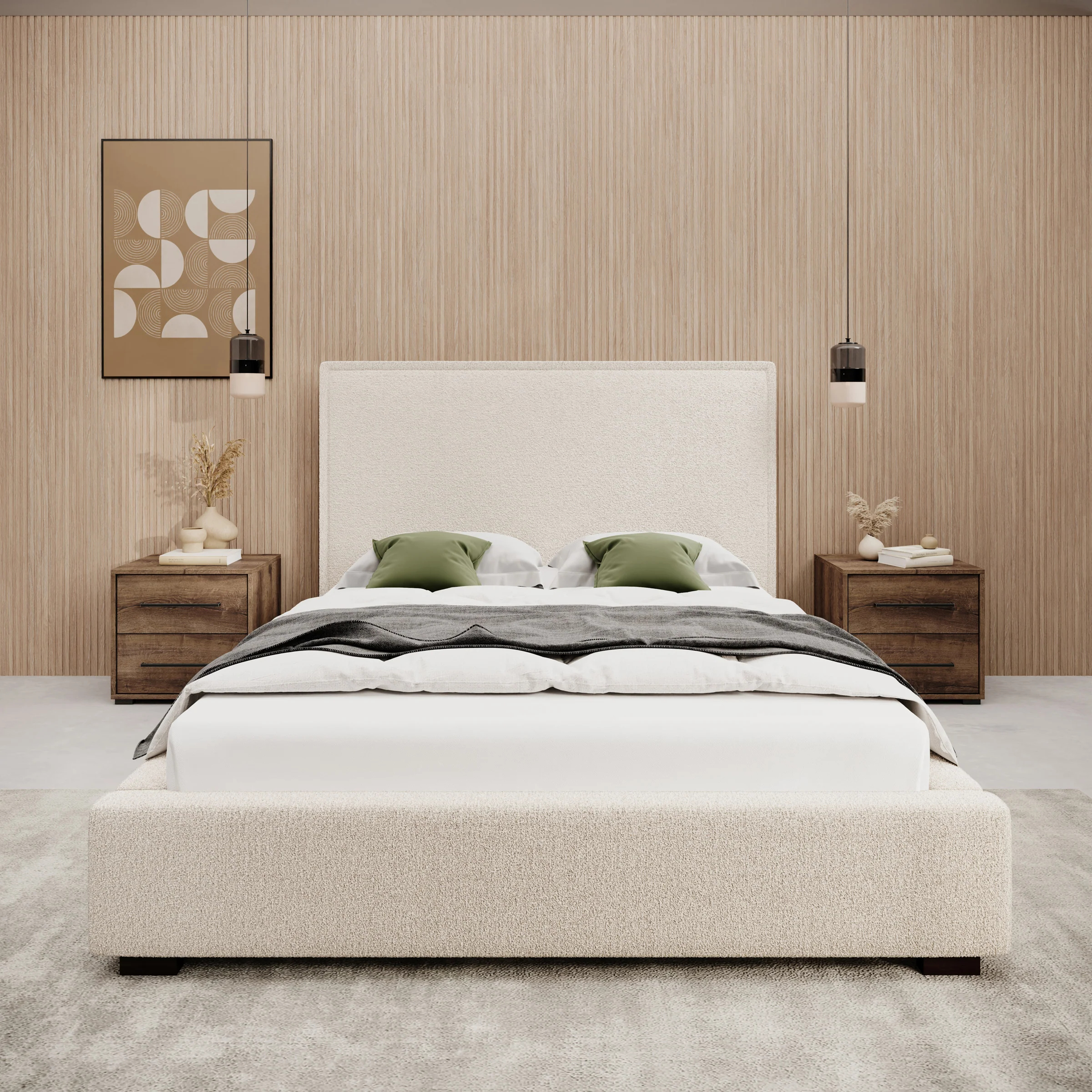 Veda - Tweepersoonsbed - Teddystof beige - 140x200 cm - Image 2
