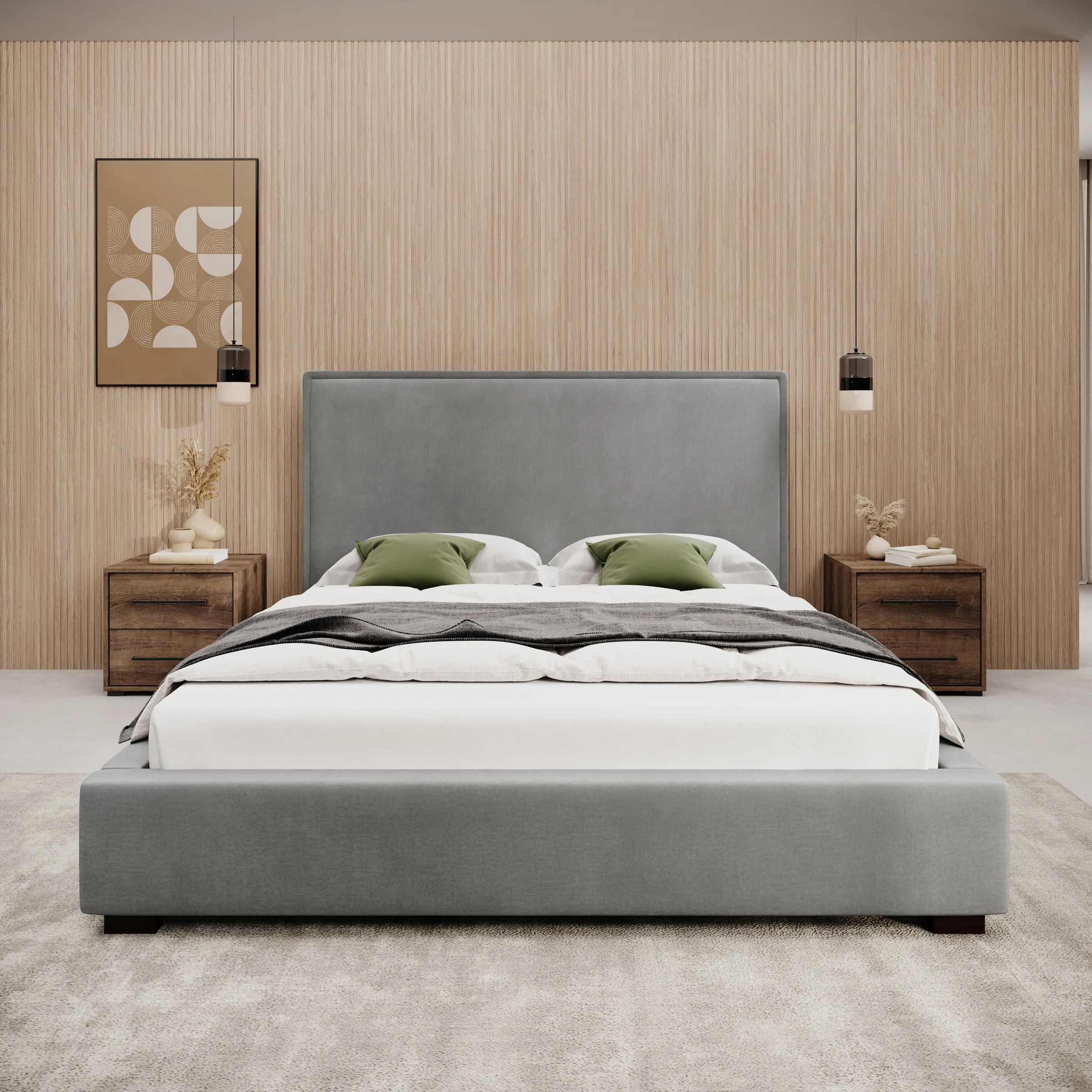 Veda - Tweepersoonsbed - Velvet grijs - 160x200 cm - Image 2
