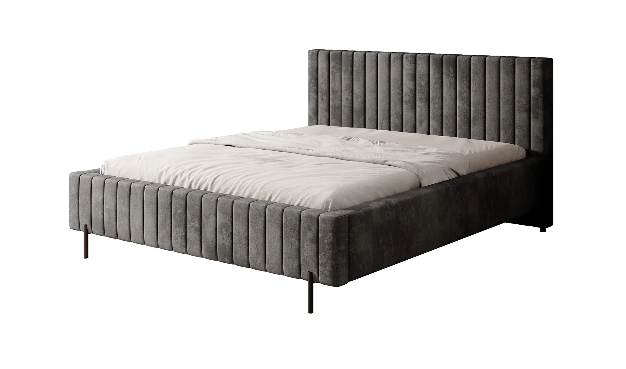 Ventum - Tweepersoonsbed - Velvet donkergrijs - 160x200 cm - Image 6
