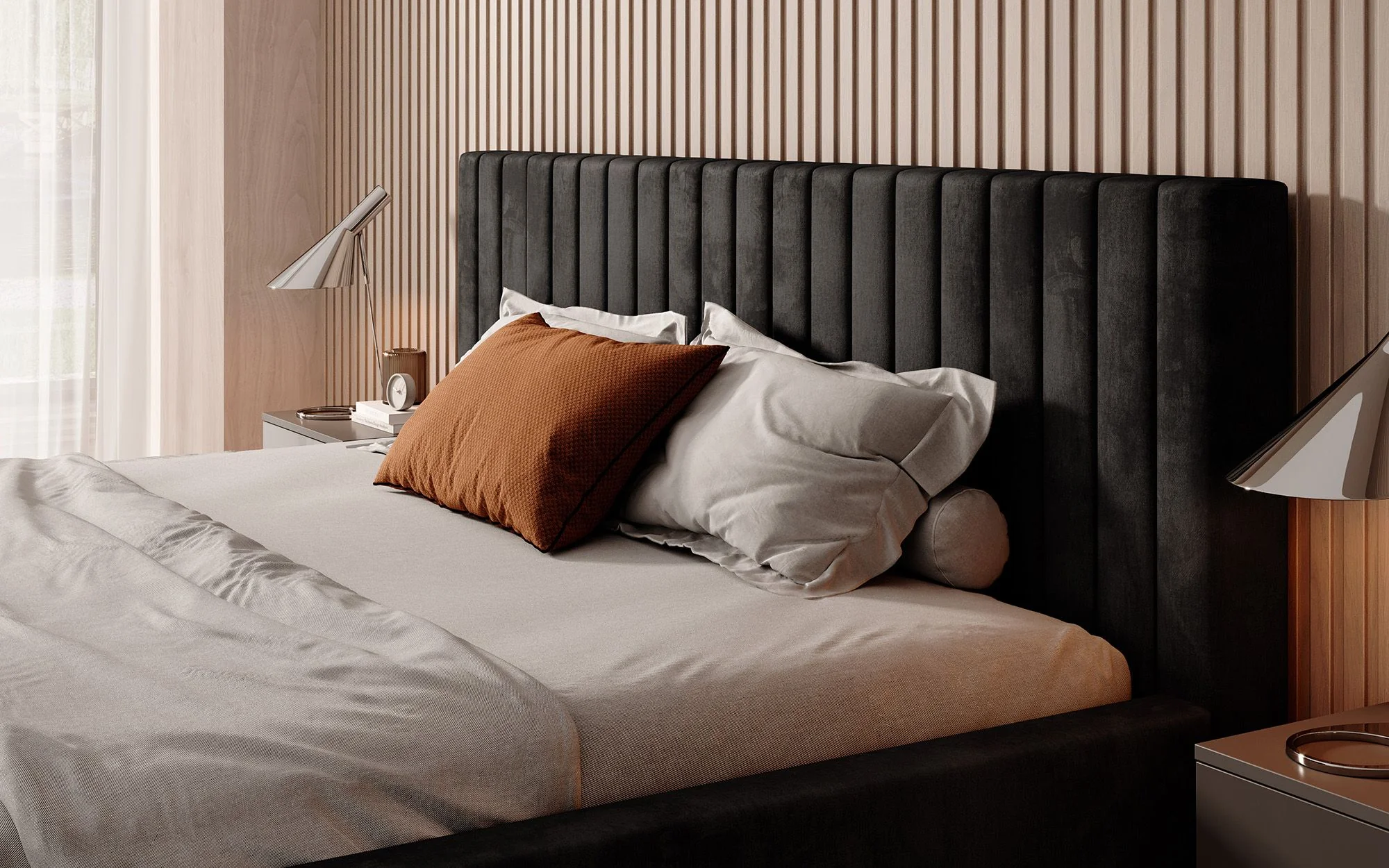 Ventum - Tweepersoonsbed - Velvet zwart - 180x200 cm - Image 3