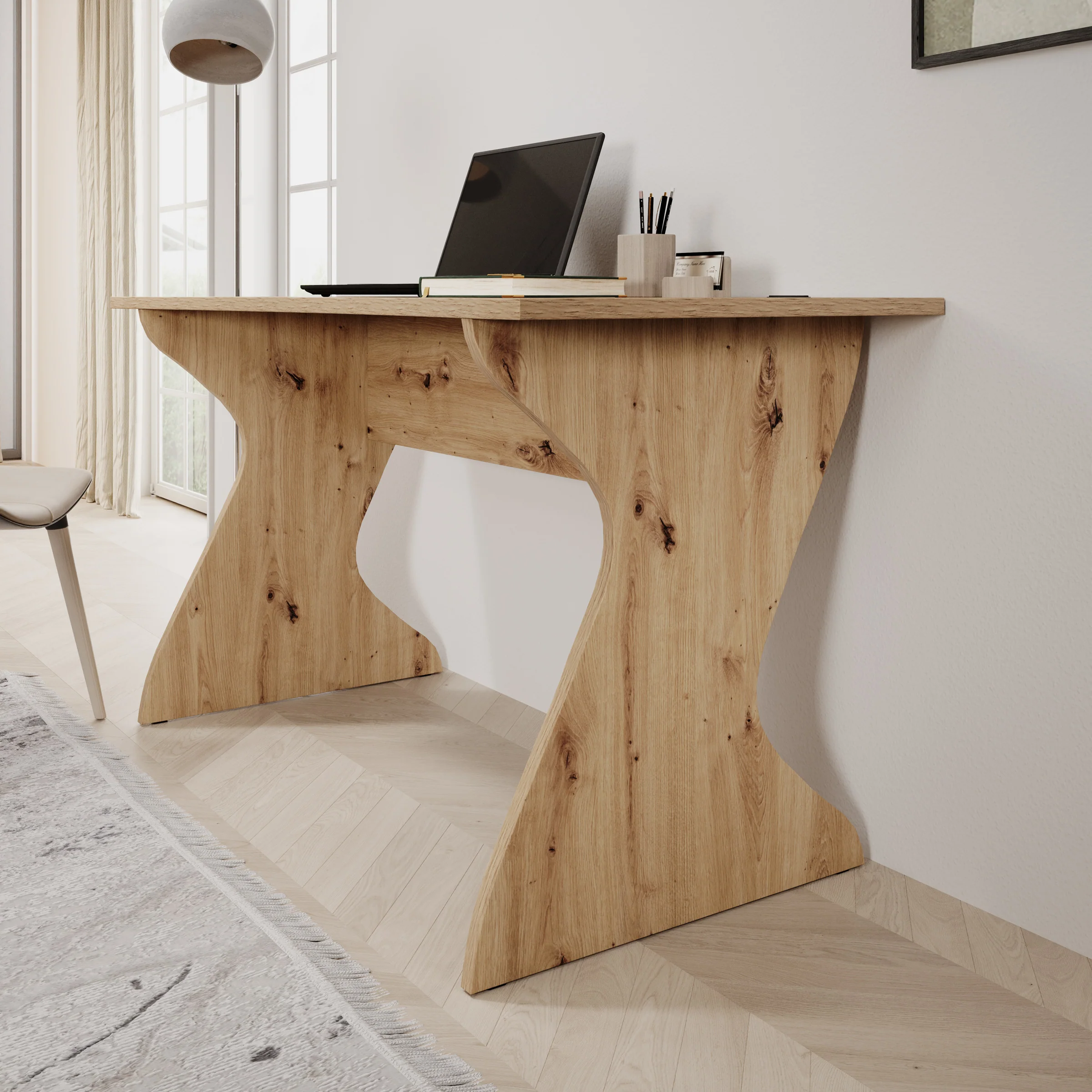 Unfold - Bureau - Eikenpatroon - 140x65x76 cm - Image 3