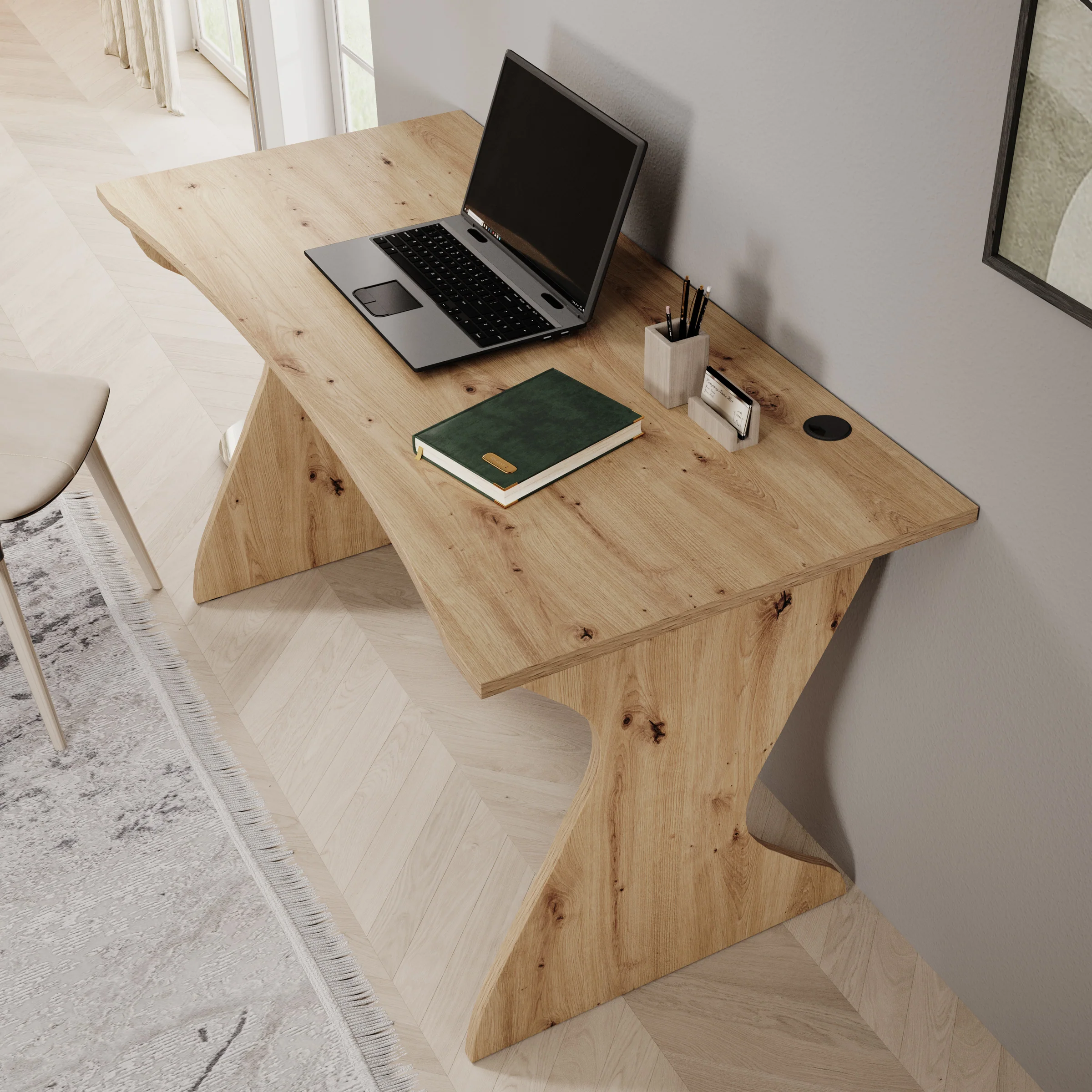Unfold - Bureau - Eikenpatroon - 140x65x76 cm - Image 4