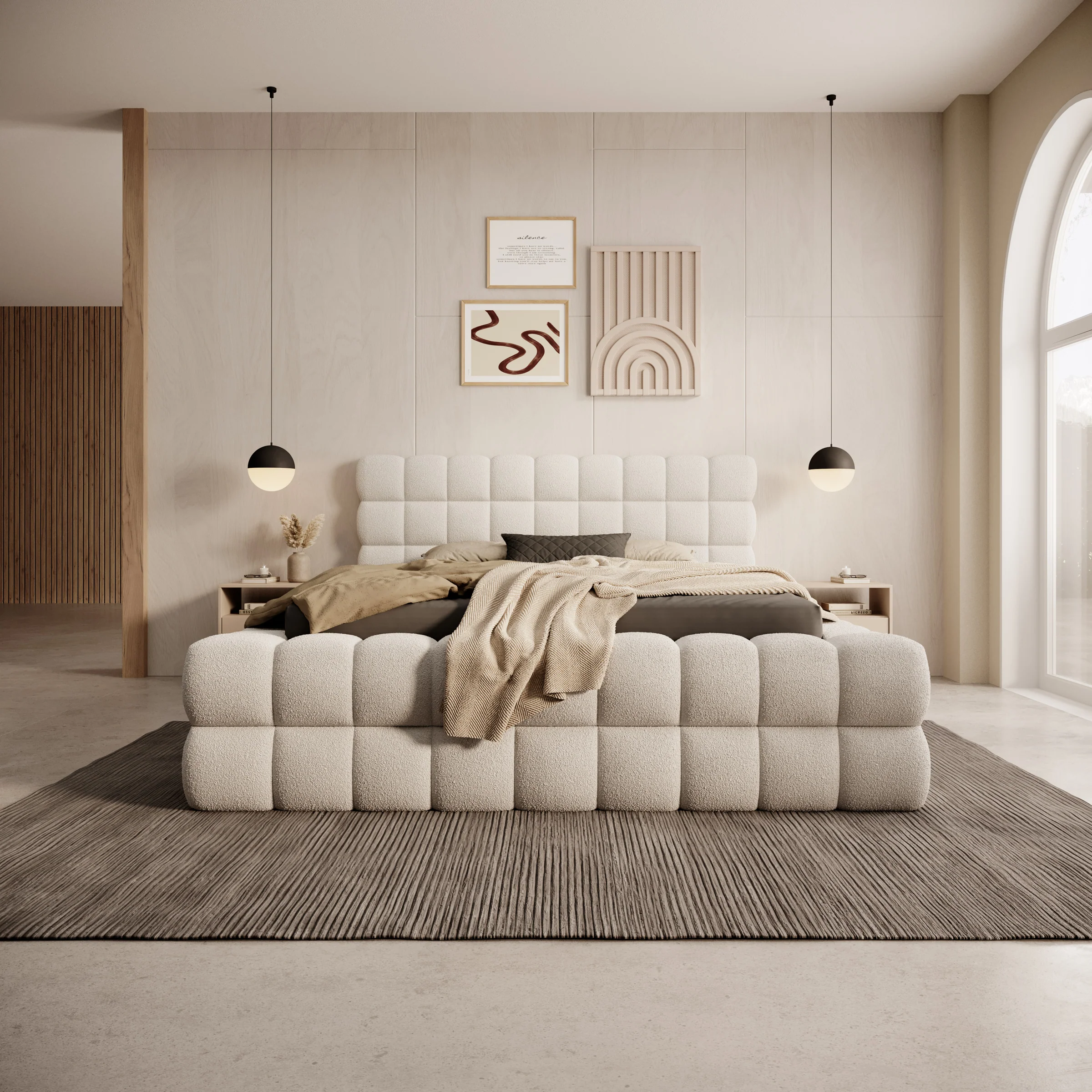 Valona - Tweepersoonsbed - Teddystof beige - 140x200 cm - Image 3